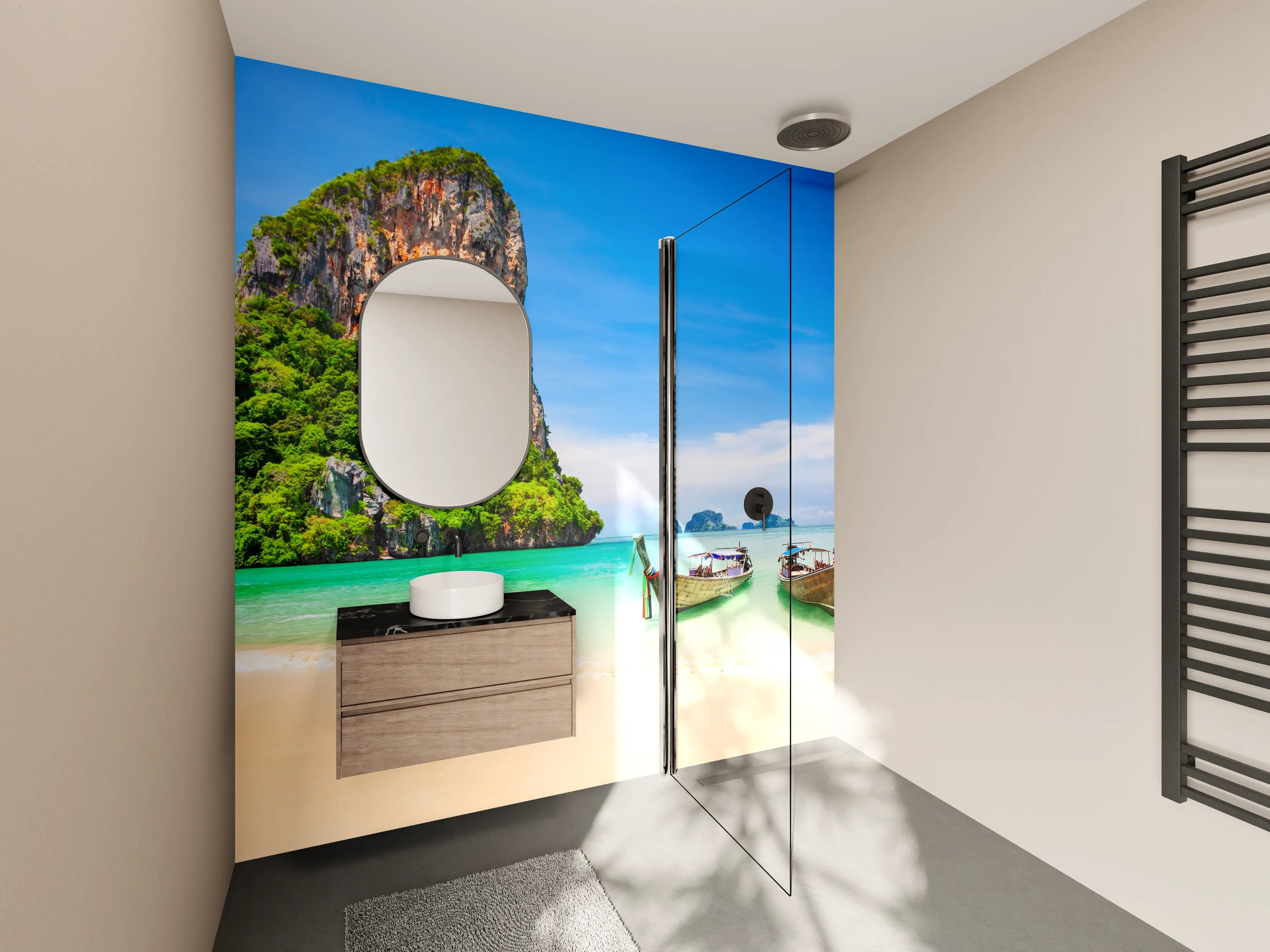 Wandverkleidung Bad - Klarwasserstrand in Thailand