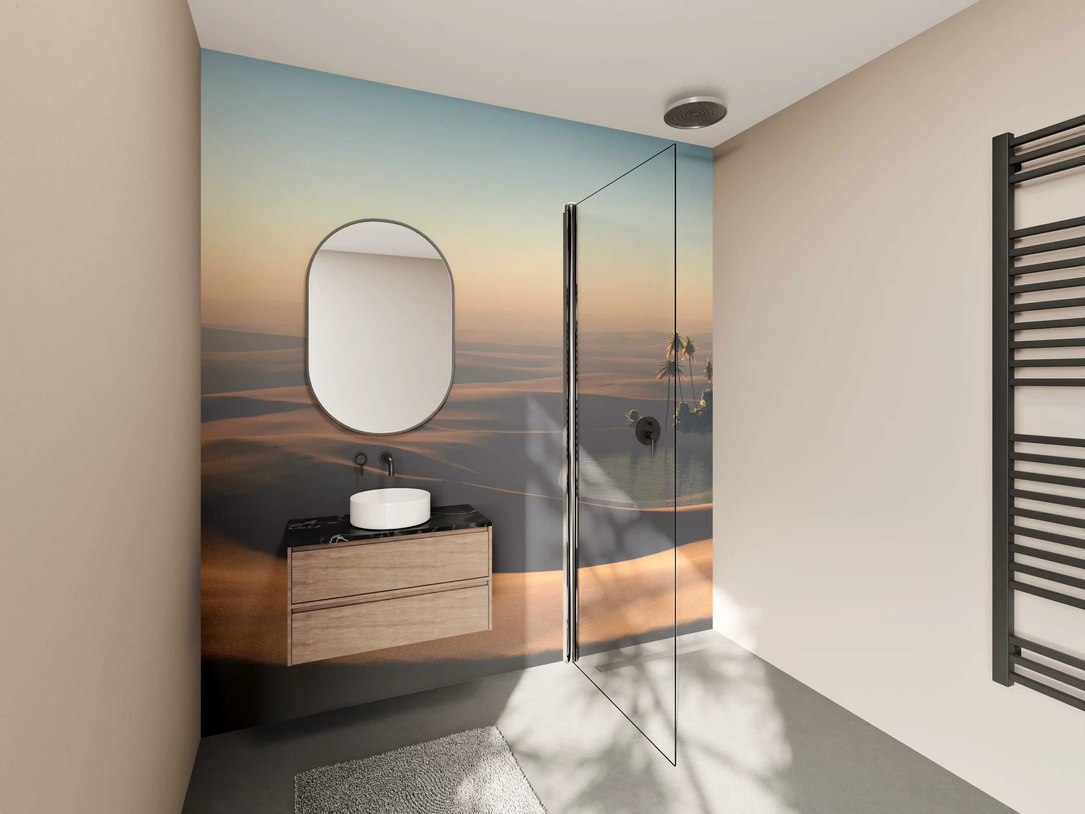 Wandverkleidung Bad - Kleine Oase in der heißen Wüste