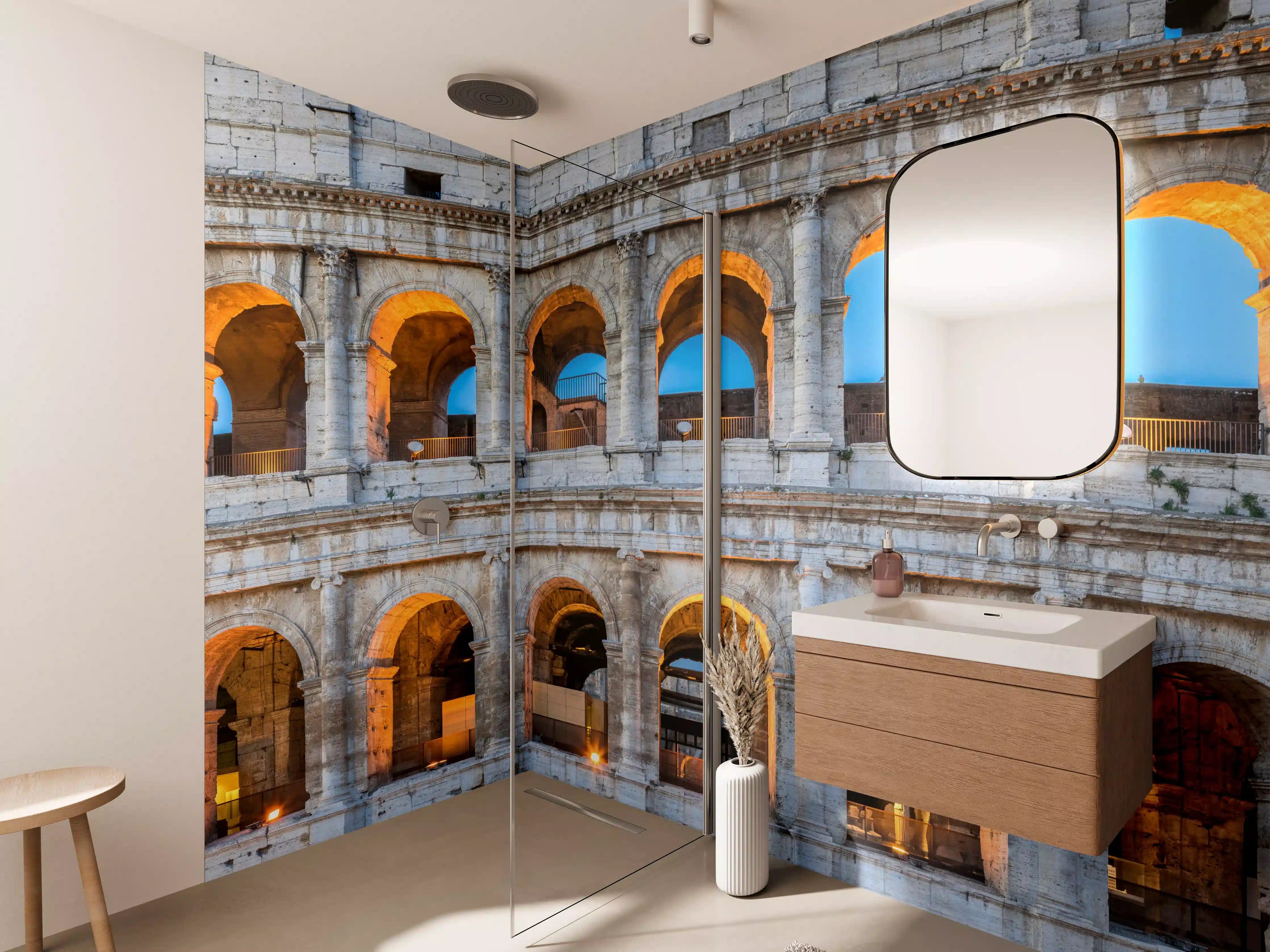Wandverkleidung Bad - Kolosseum Rom Abendlicht