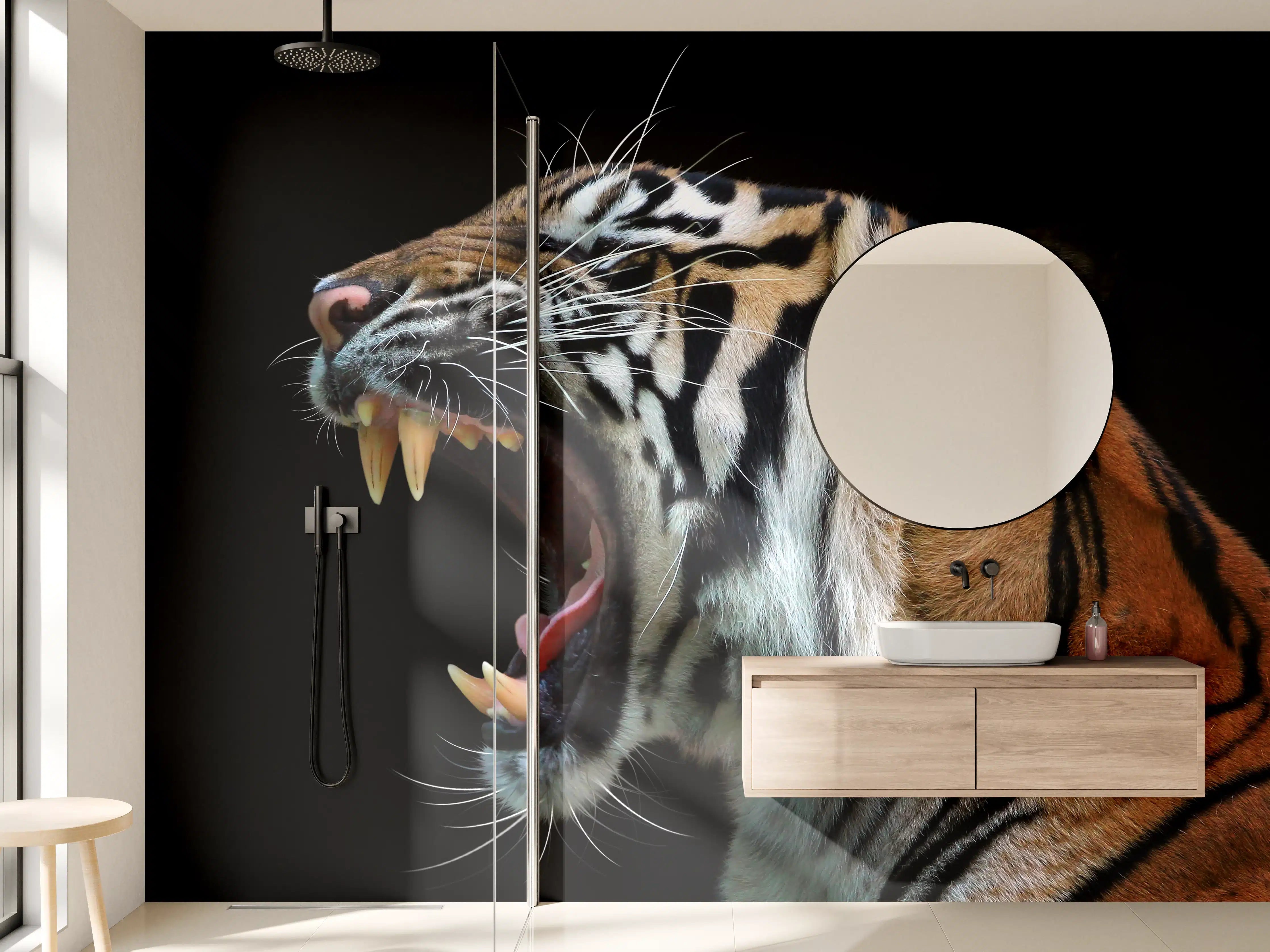 Wandverkleidung Bad - Kopf eines Sumatra-Tigers