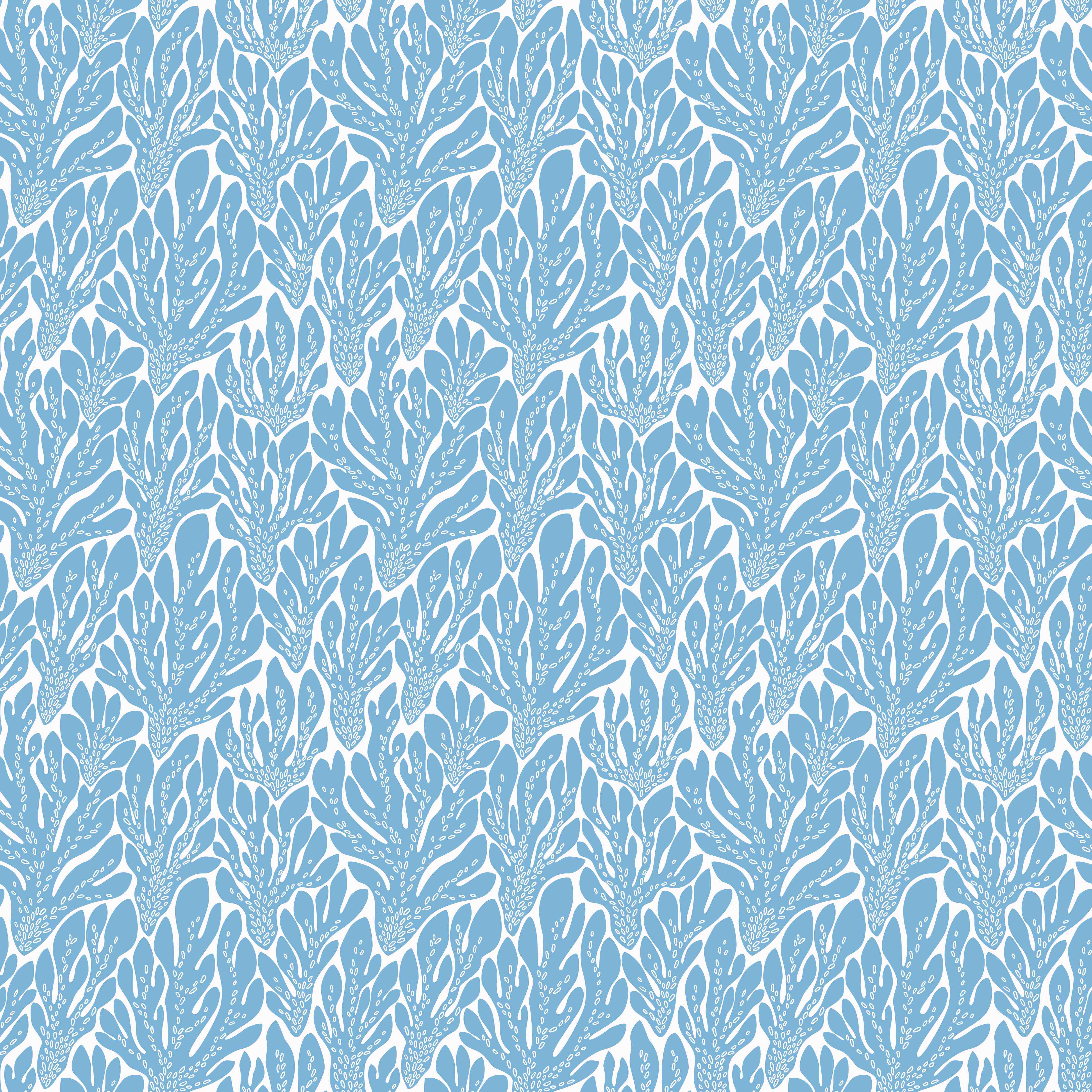 Wandverkleidung Bad-Korallen-Abstract Blau-Weiß