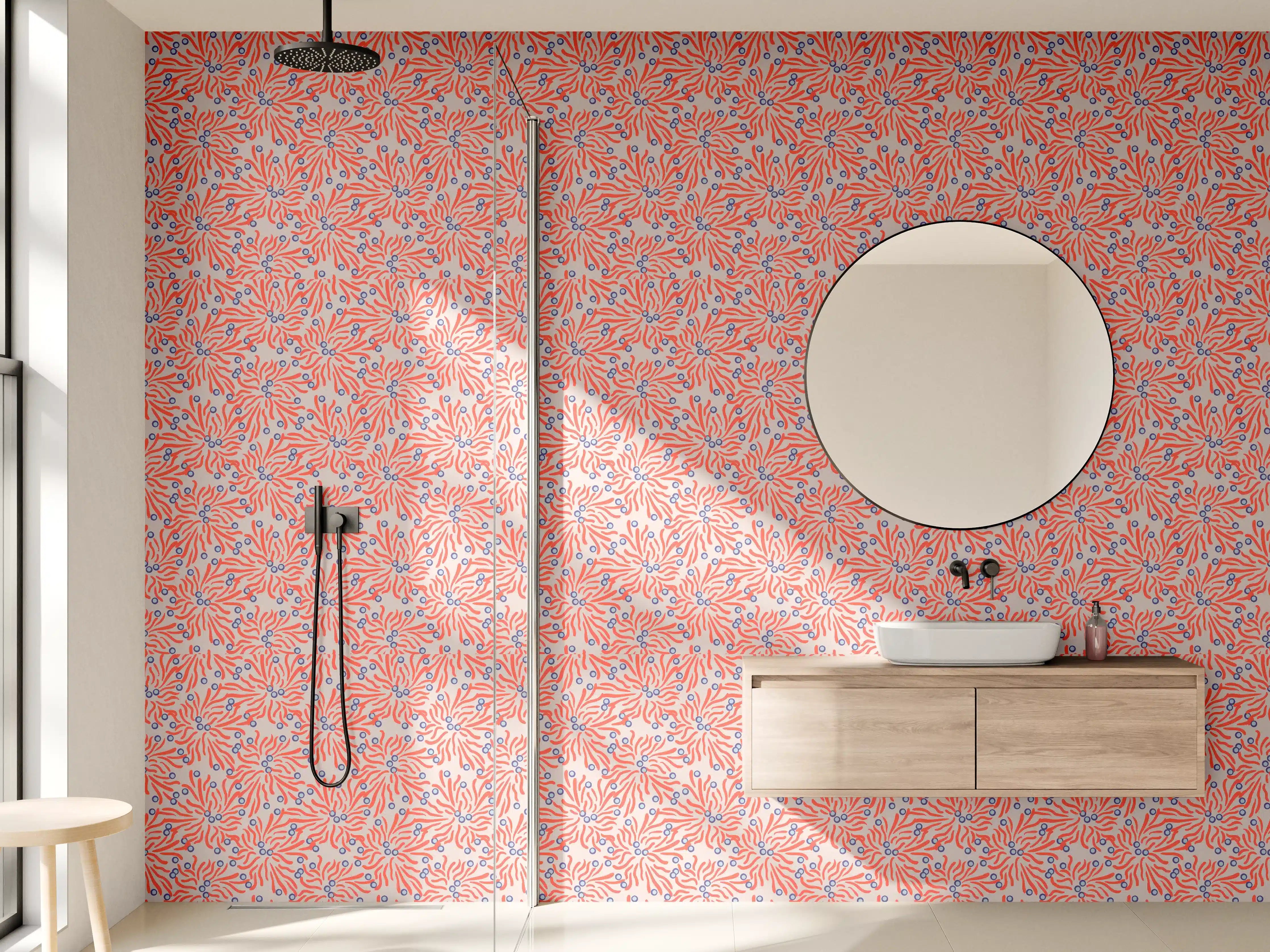 Wandverkleidung Bad - Korallen-Abstrakt Korallenrosa