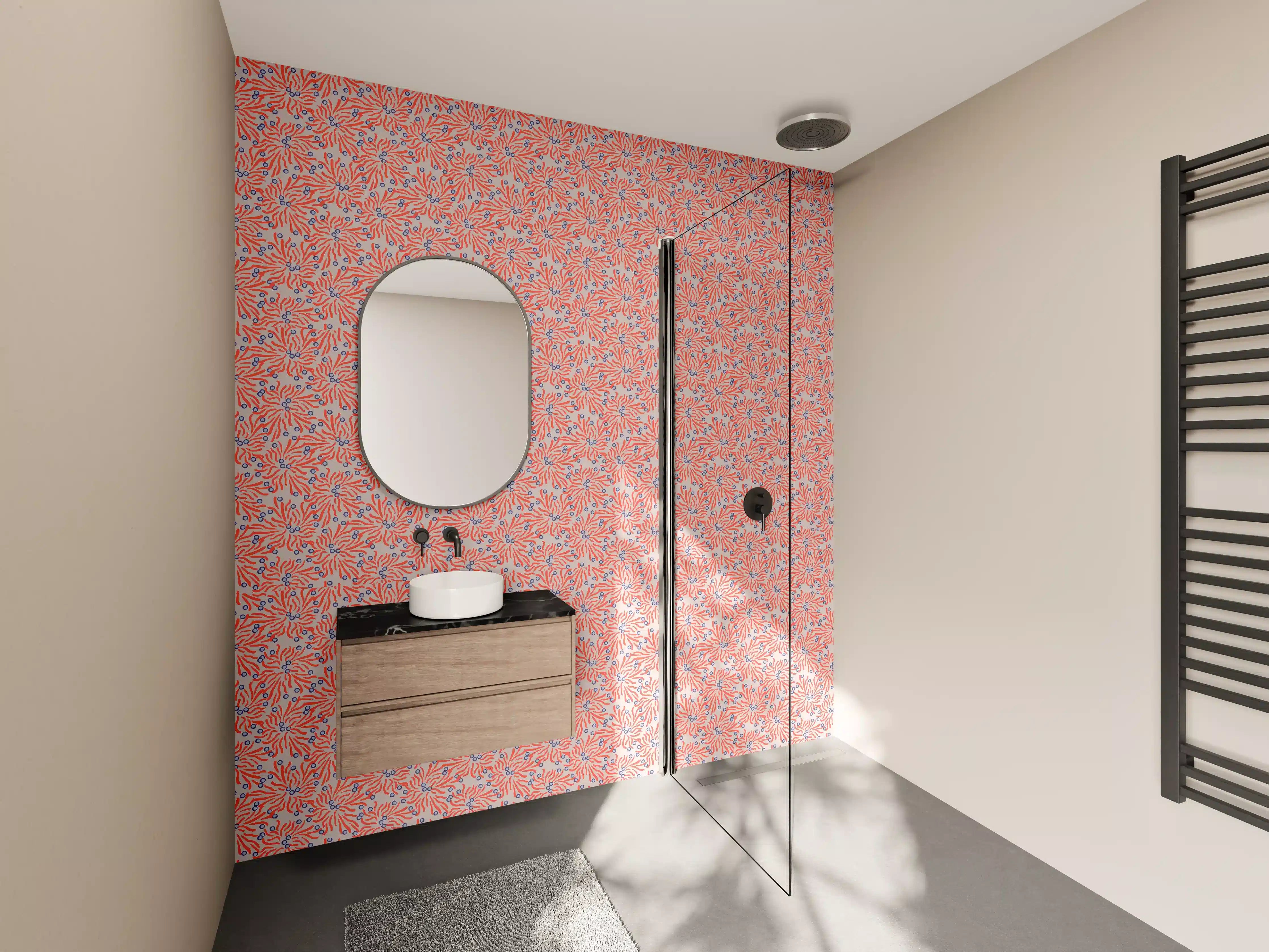 Wandverkleidung Bad - Korallen-Abstrakt Korallenrosa