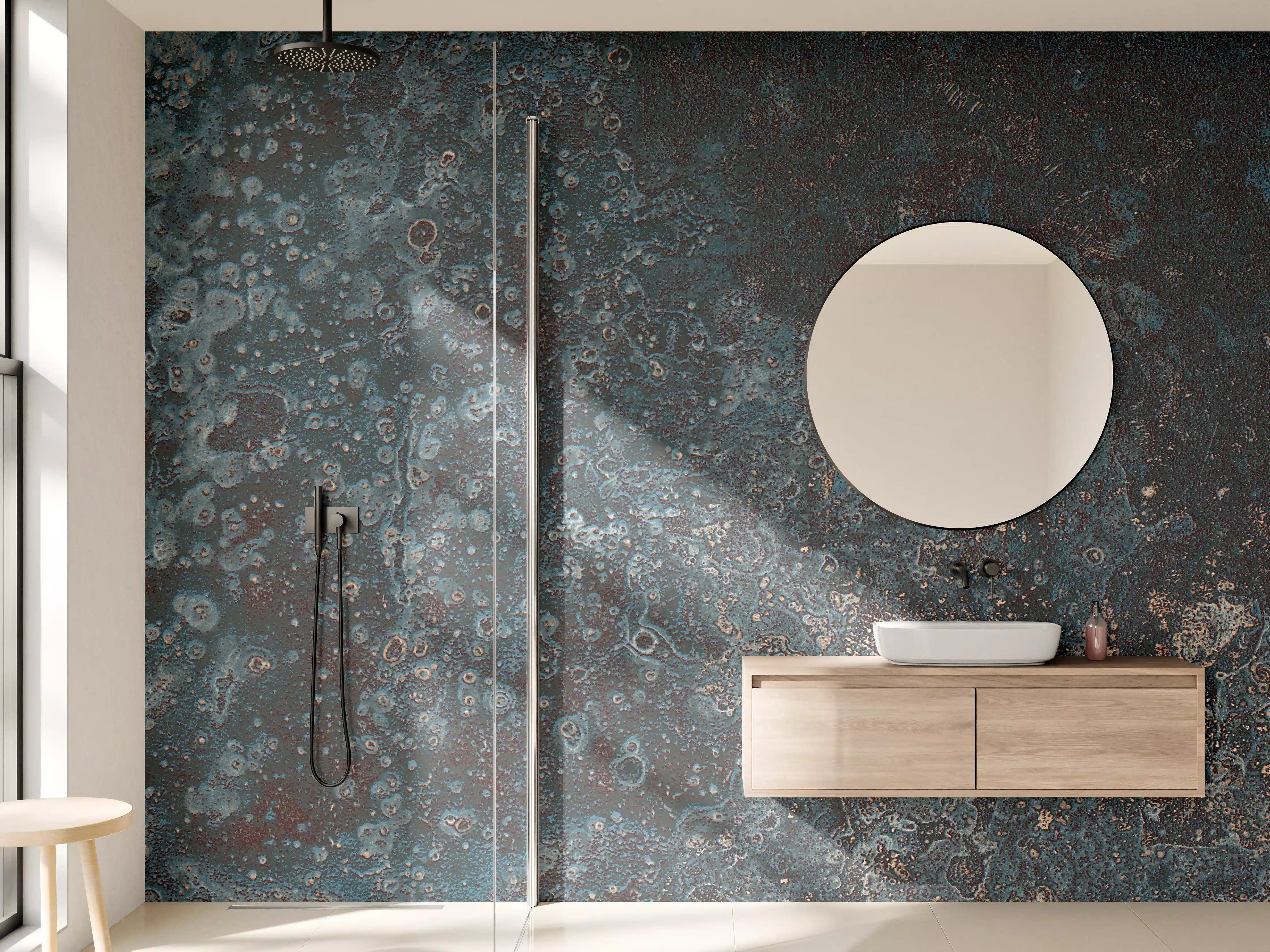 Wandverkleidung Bad - Korrodiertes Eisen Muster