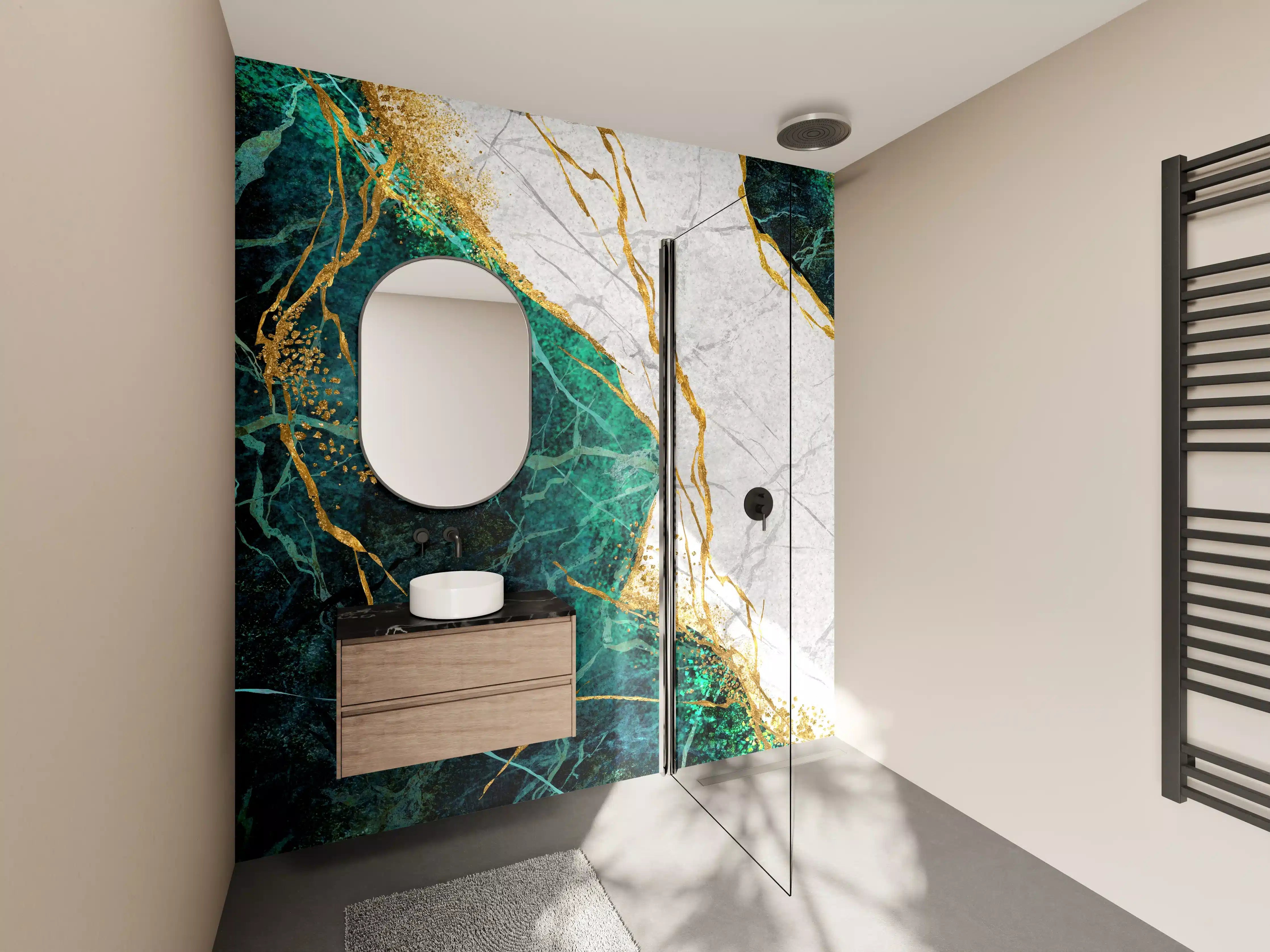 Wandverkleidung Bad - Kreative Marmor Textur - Luxus 