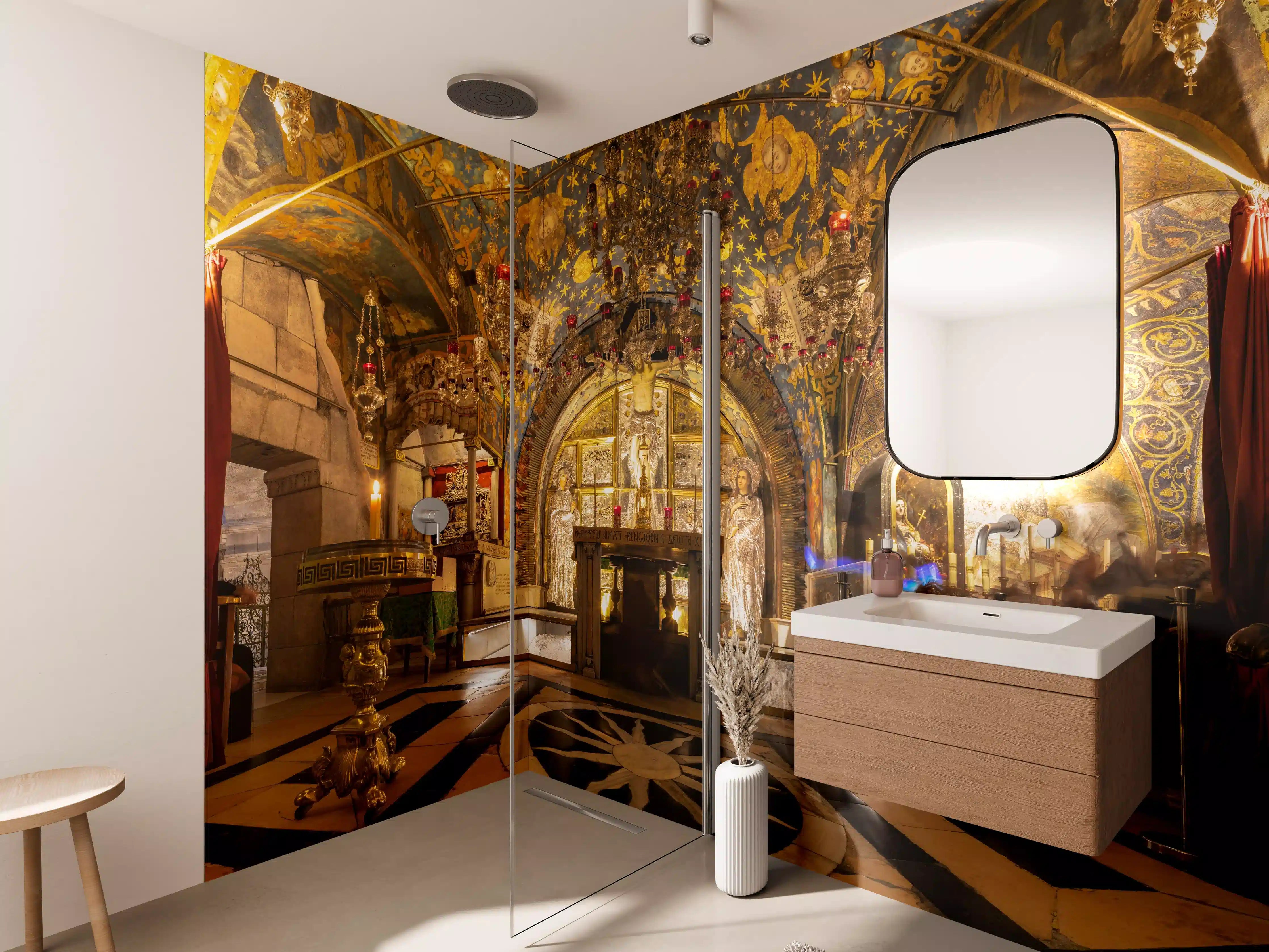 Wandverkleidung Bad - Kreuzigungsaltar