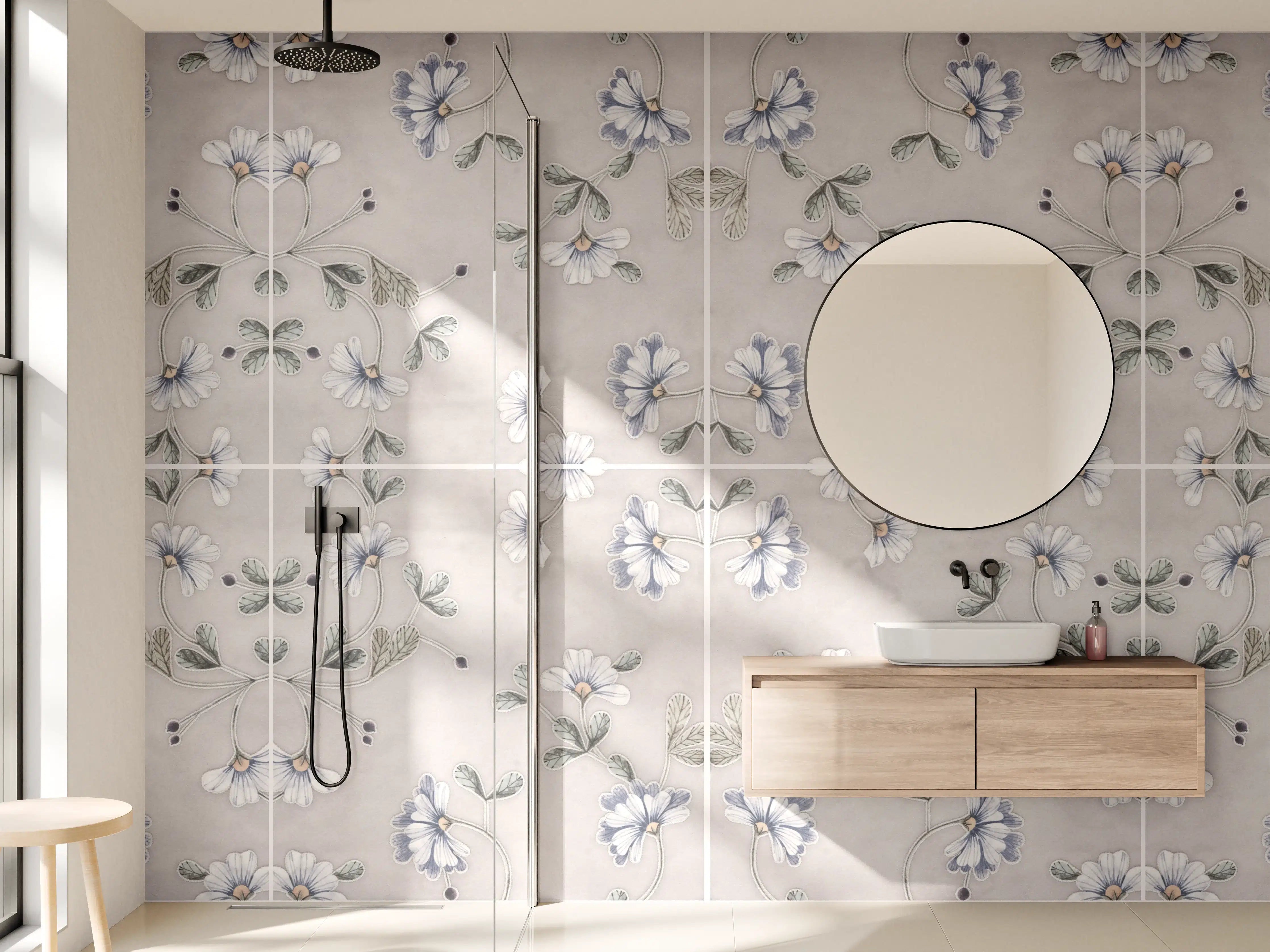 Wandverkleidung Bad - Lädierte Vintage Patchwork-Fliesen