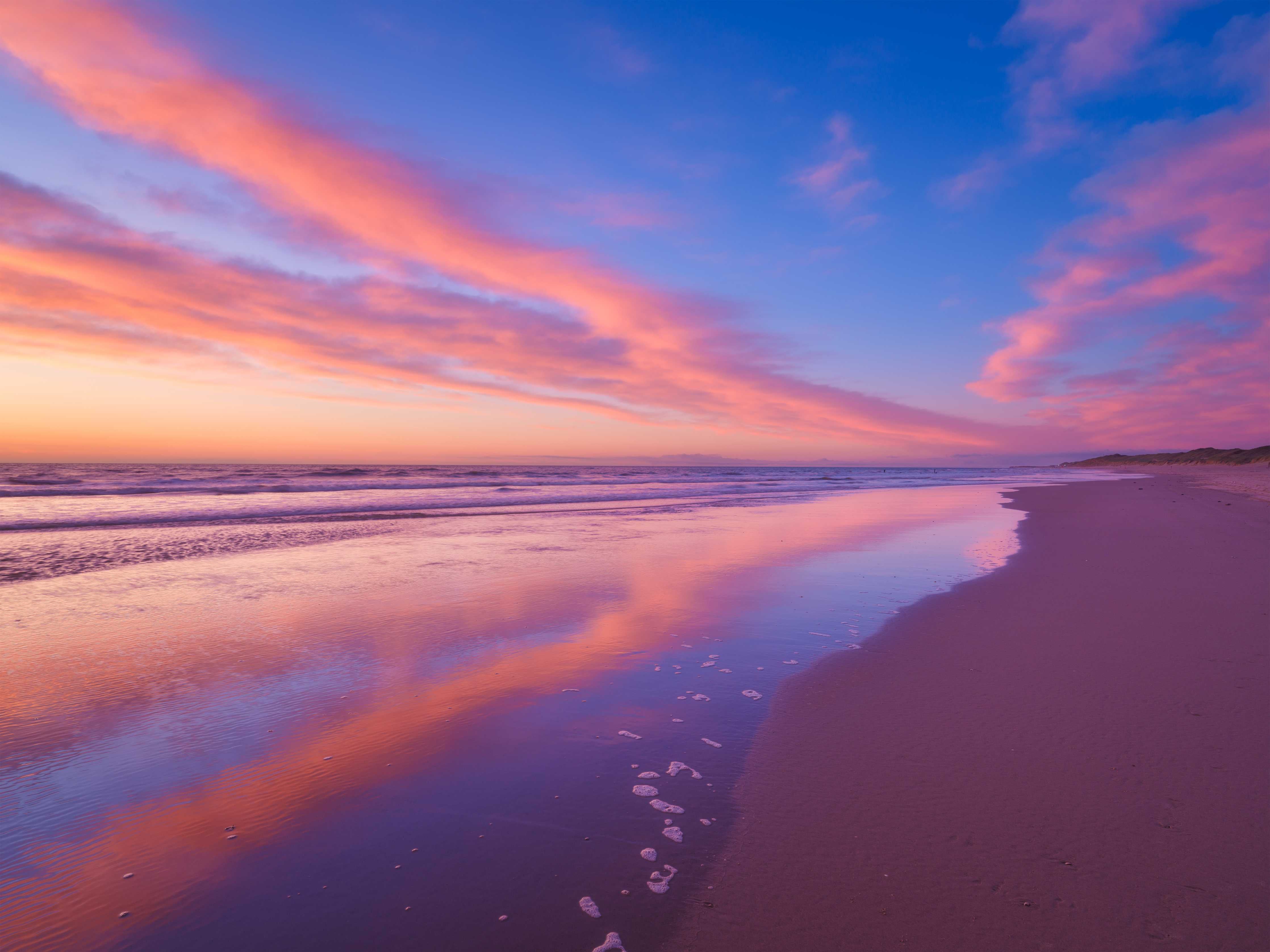 Wandverkleidung Bad-Leuchtender Sonnenuntergang am Strand