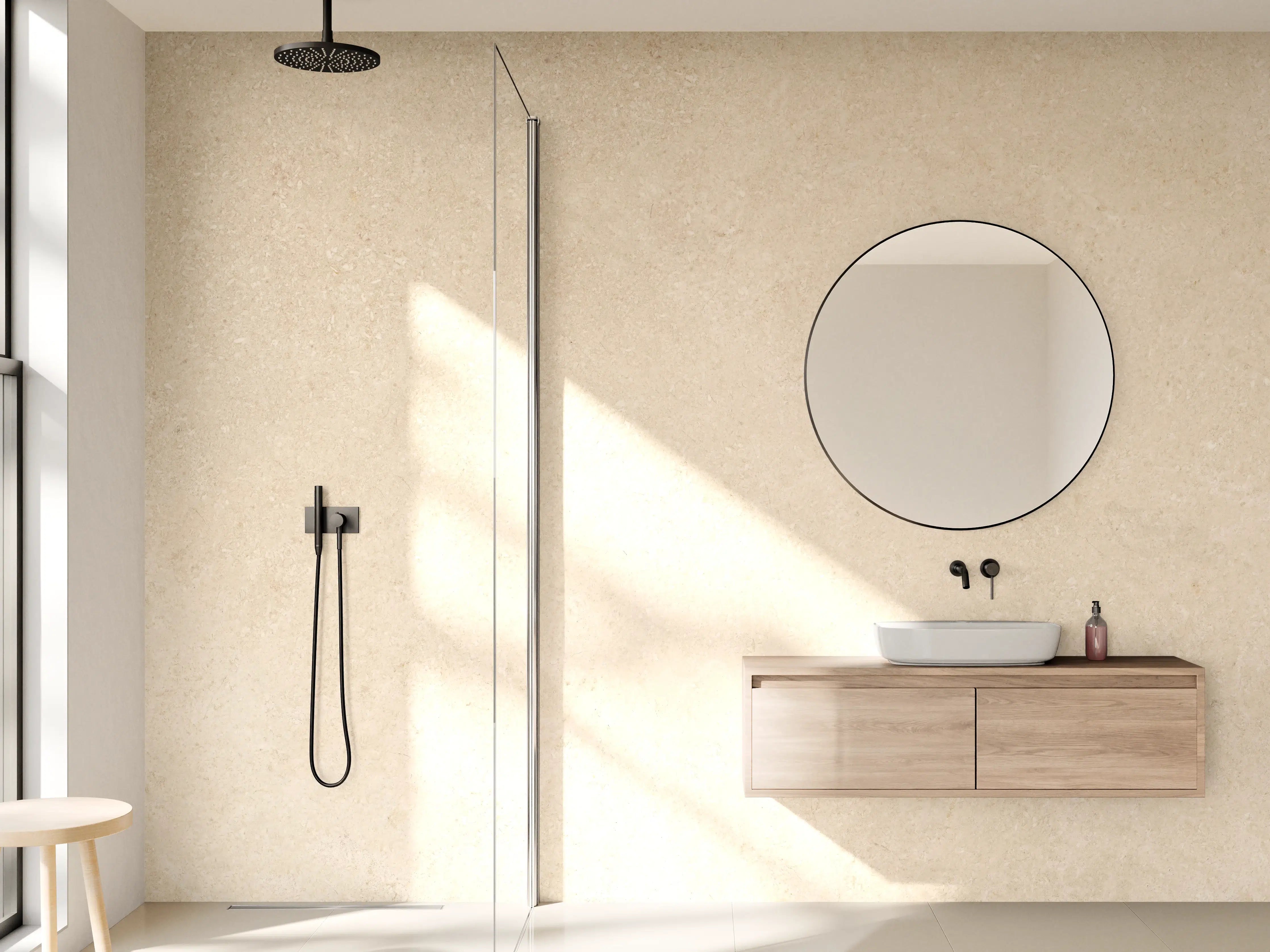 Wandverkleidung Bad - Limestone Marble Cream Texture