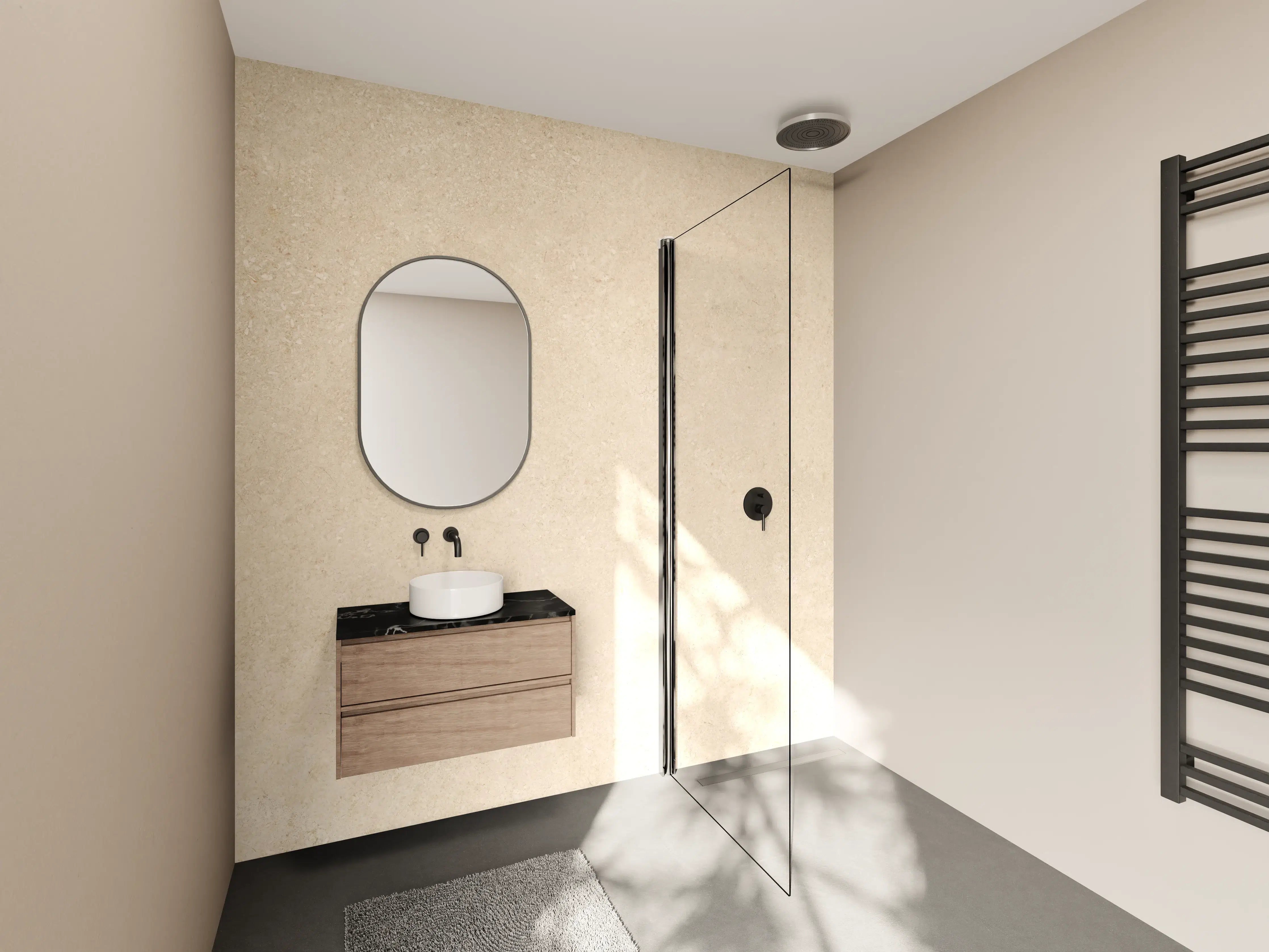 Wandverkleidung Bad - Limestone Marble Cream Texture