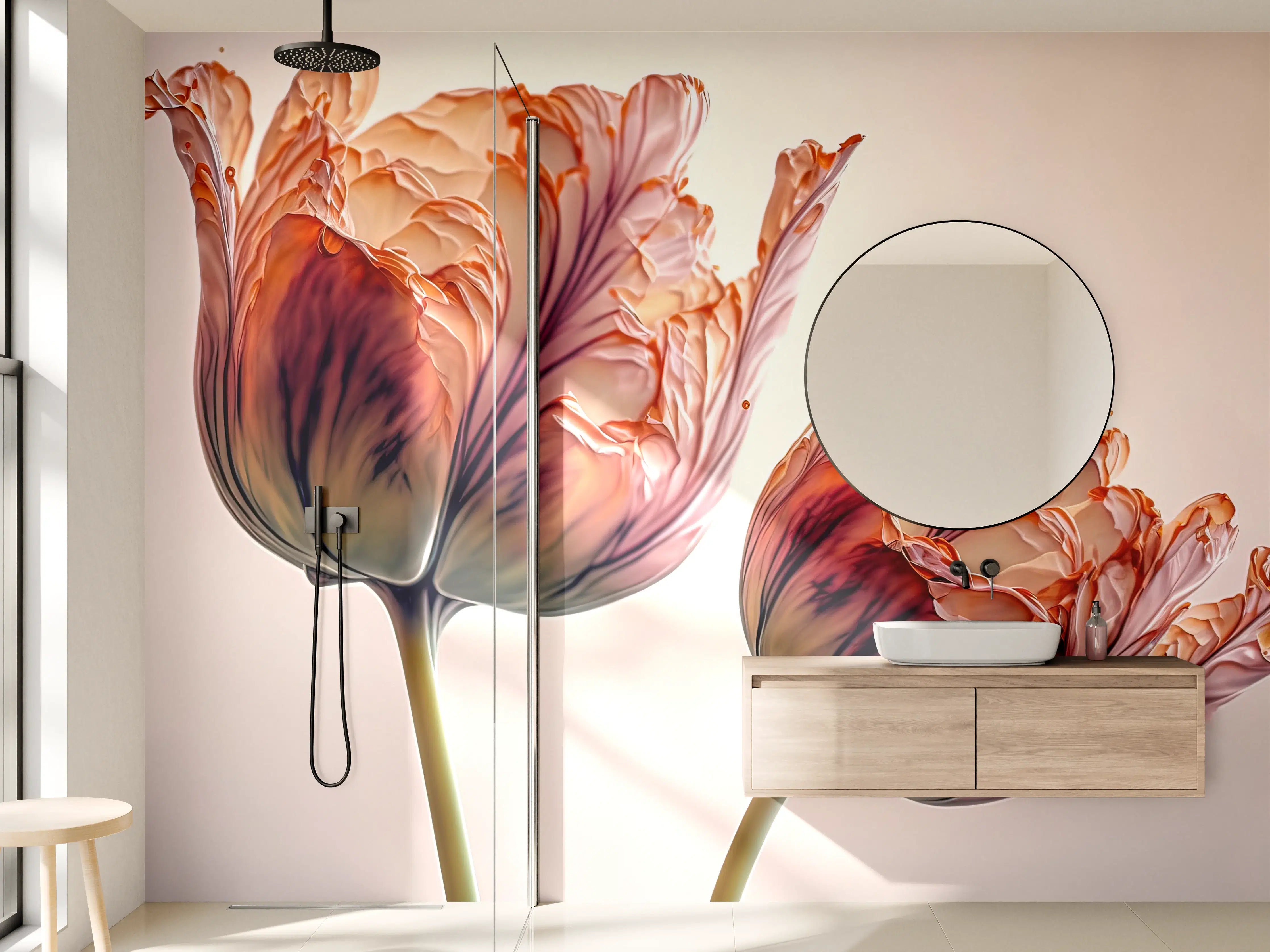 Wandverkleidung Bad - Luxuriöse Abstrakte Tulpen Kunst