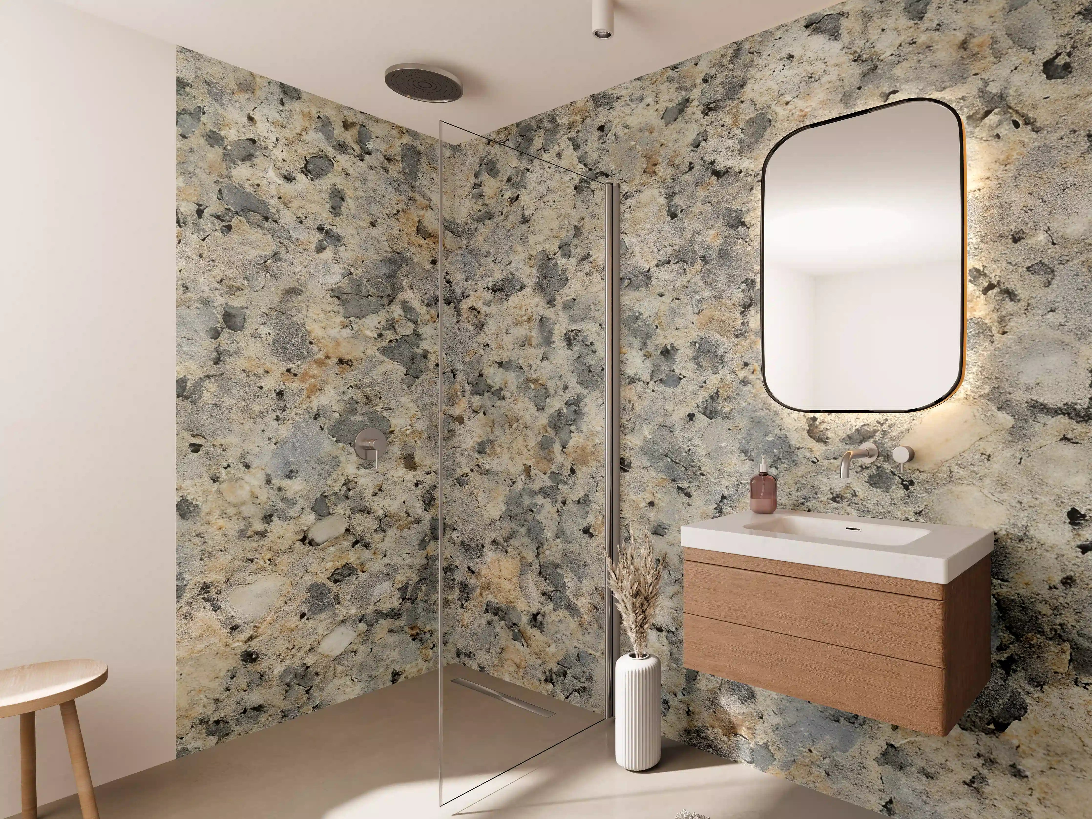 Wandverkleidung Bad - Luxuriöse Granit-Oberfläche in Naturoptik