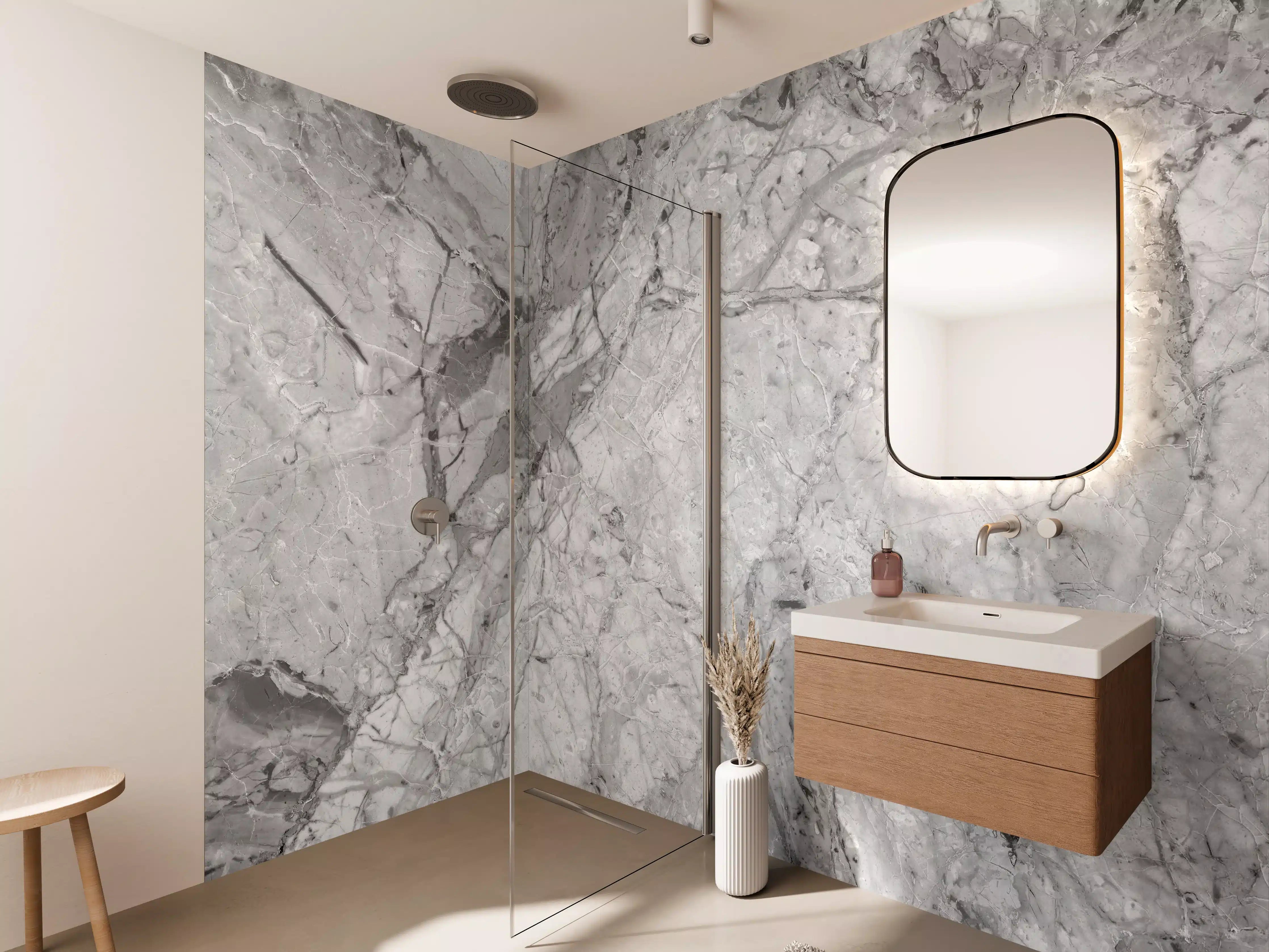 Wandverkleidung Bad - Luxus-Wei%C3%9F-Grau-Marmor-Textur
