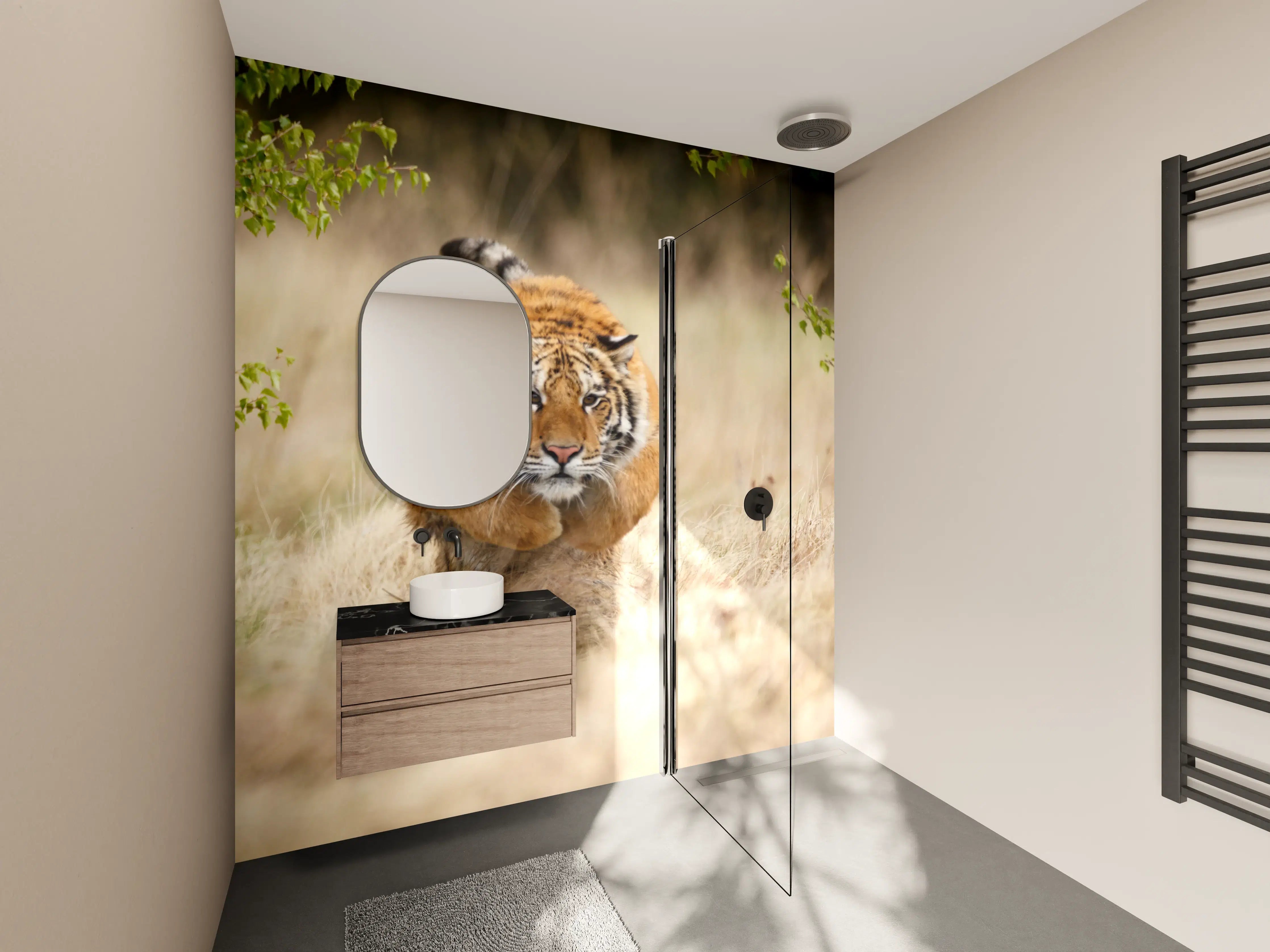 Wandverkleidung Bad - Mächtiger Sibirischer Tiger