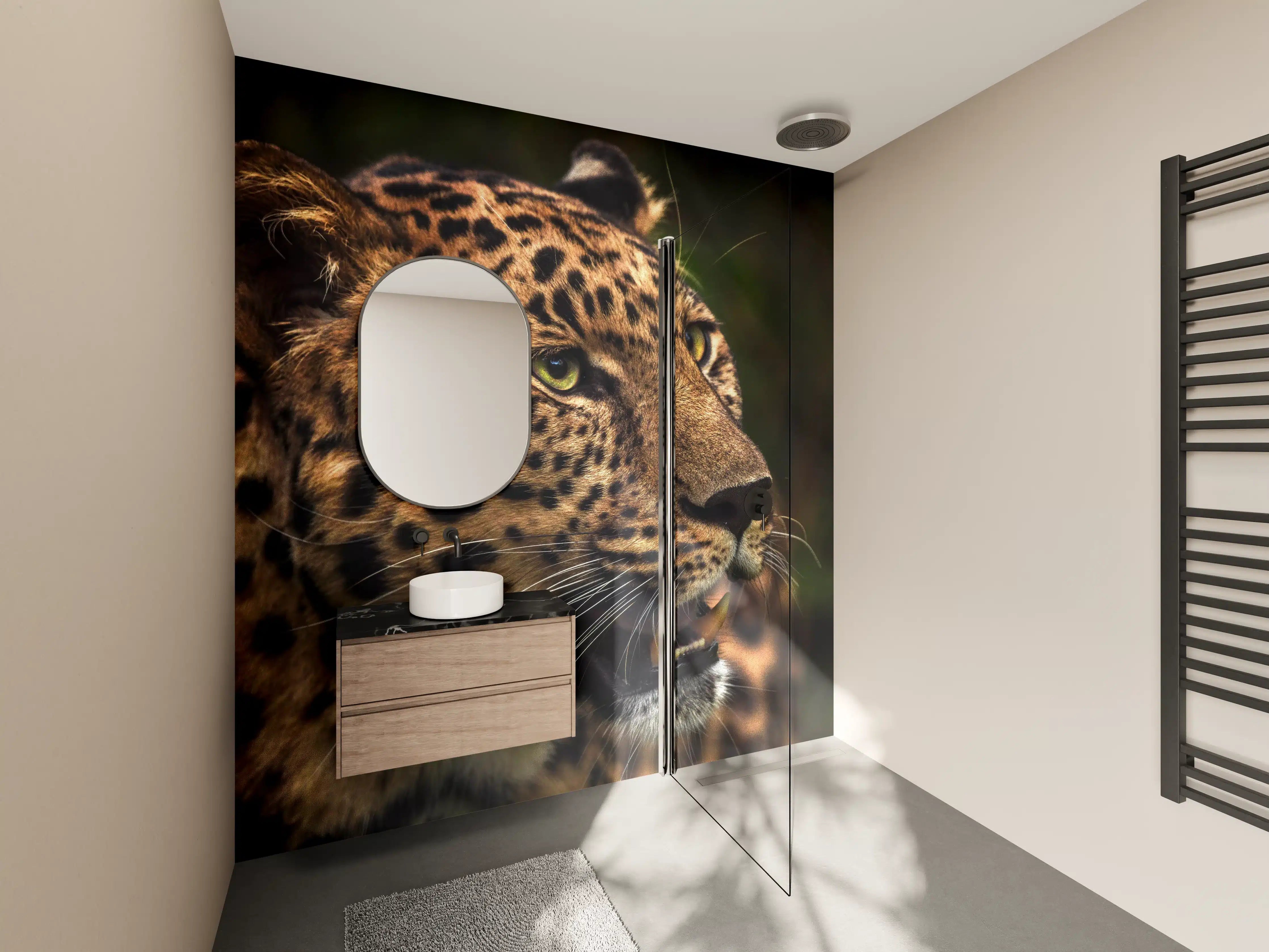 Wandverkleidung Bad - Majestätischer Amur-Leopard