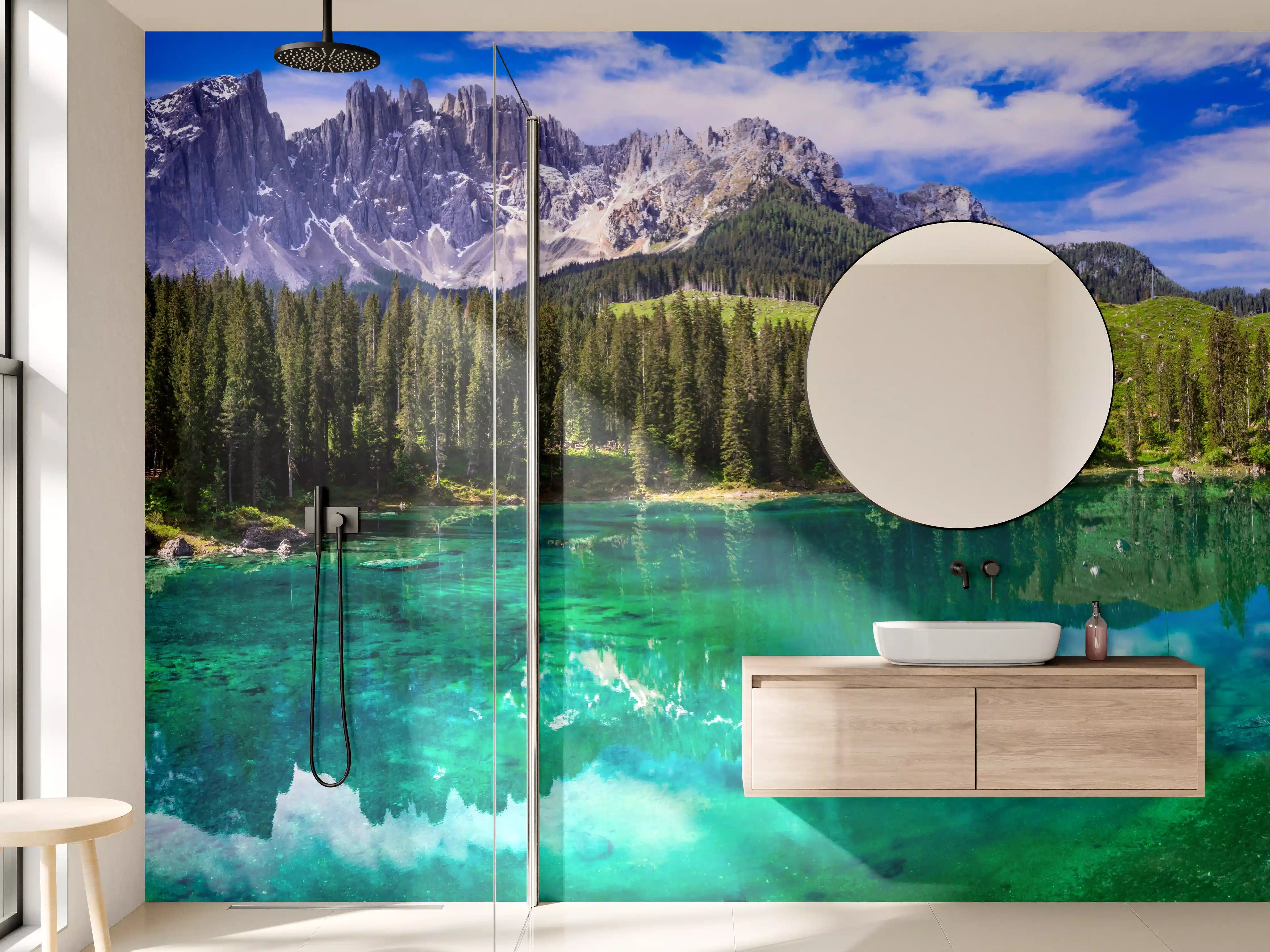 Wandverkleidung Bad - Malerische Bergsee Landschaftsaufnahme