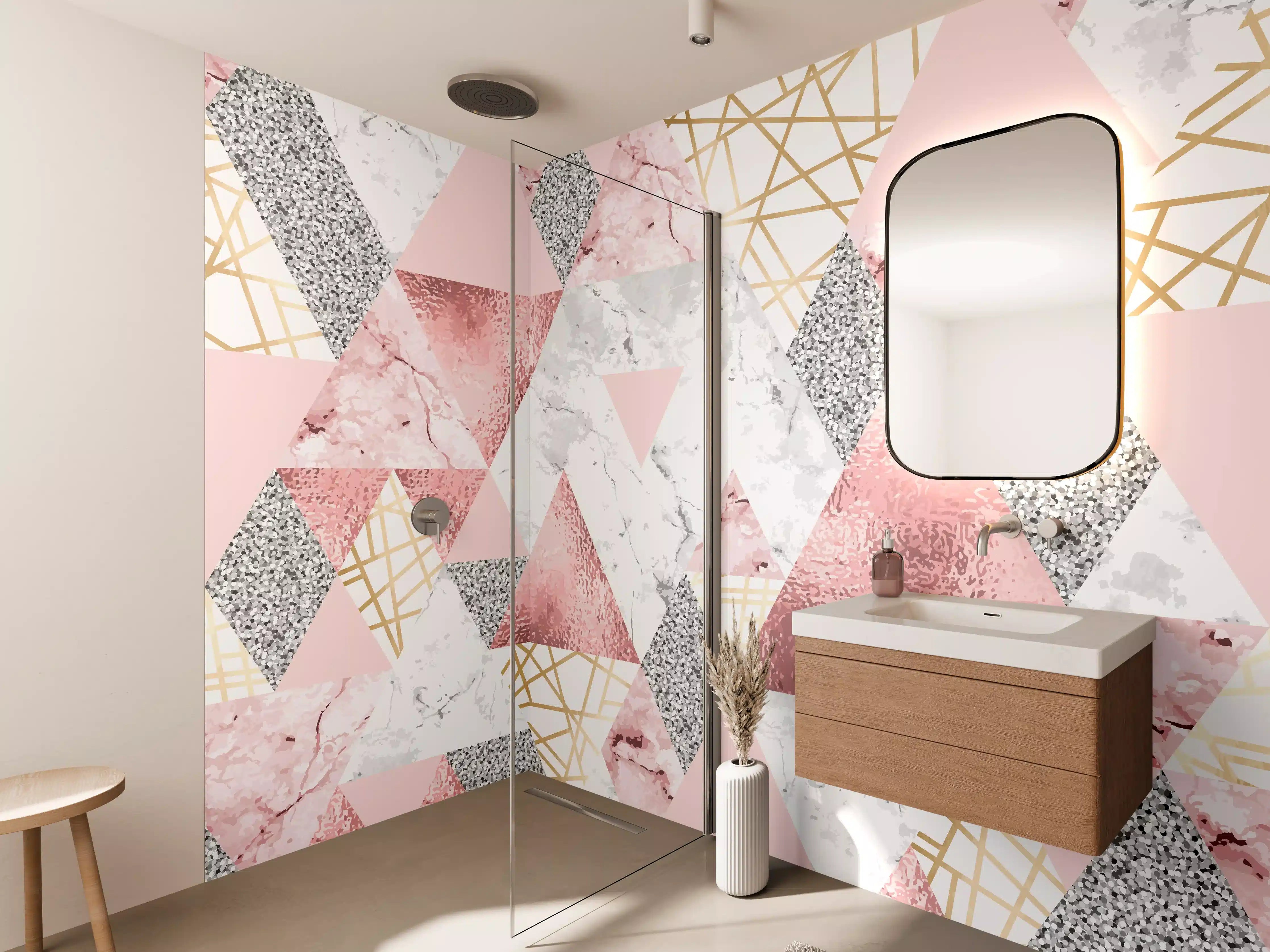 Wandverkleidung Bad - Marble Pattern Rosa Gold Dekor