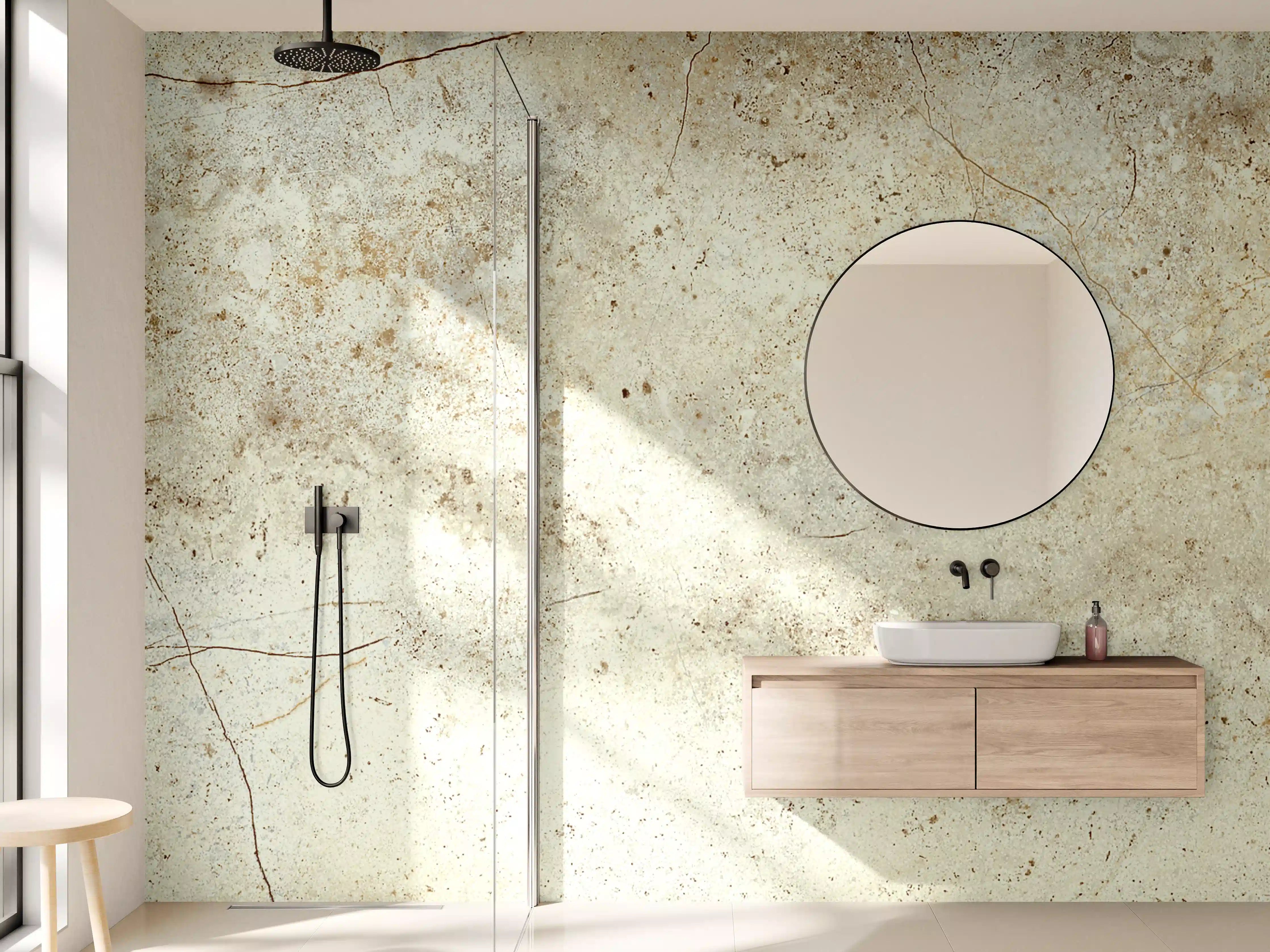 Wandverkleidung Bad - Marmor Textur hell