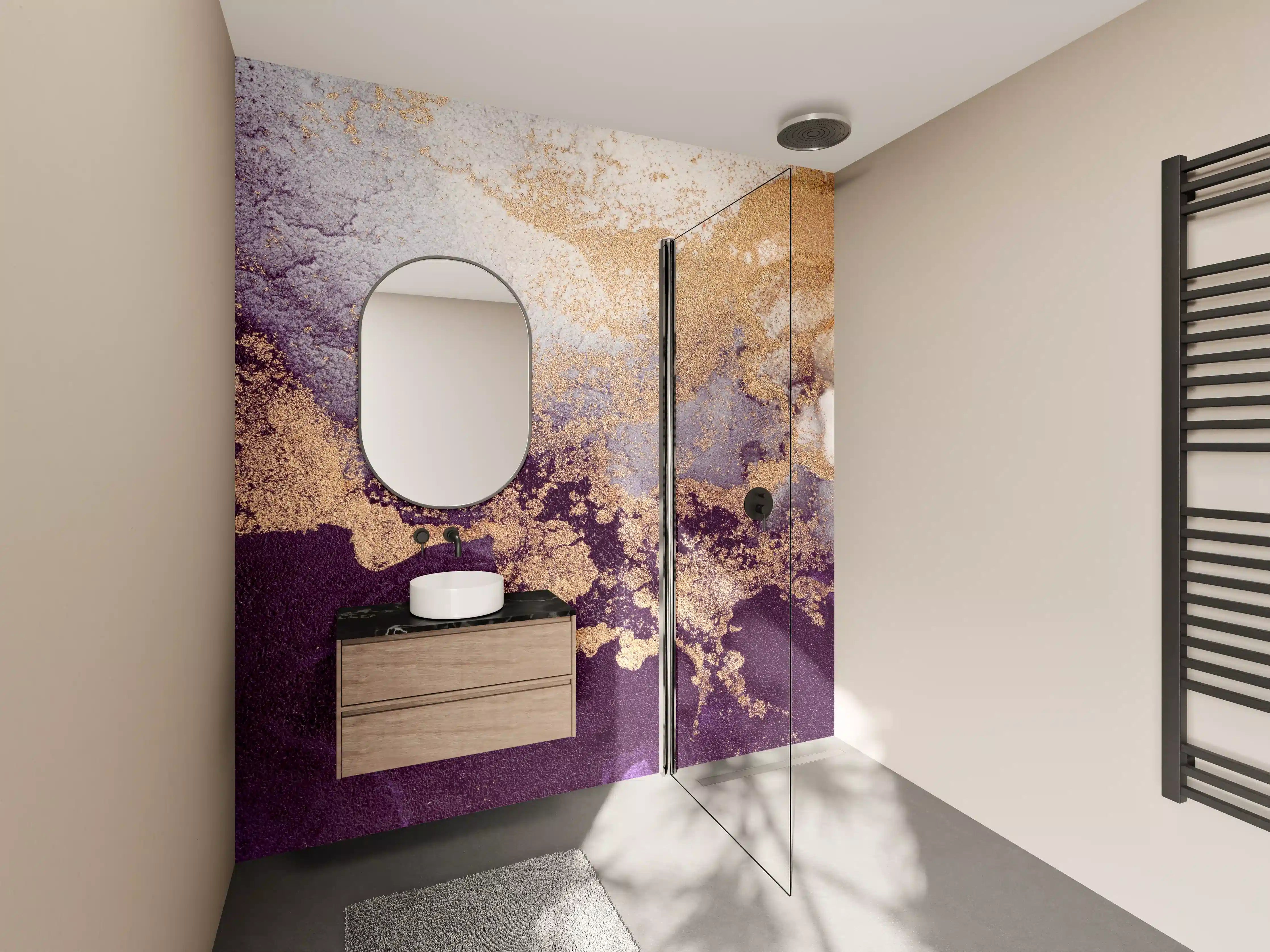 Wandverkleidung Bad - Marmor Wand Design - Flüssigkunst
