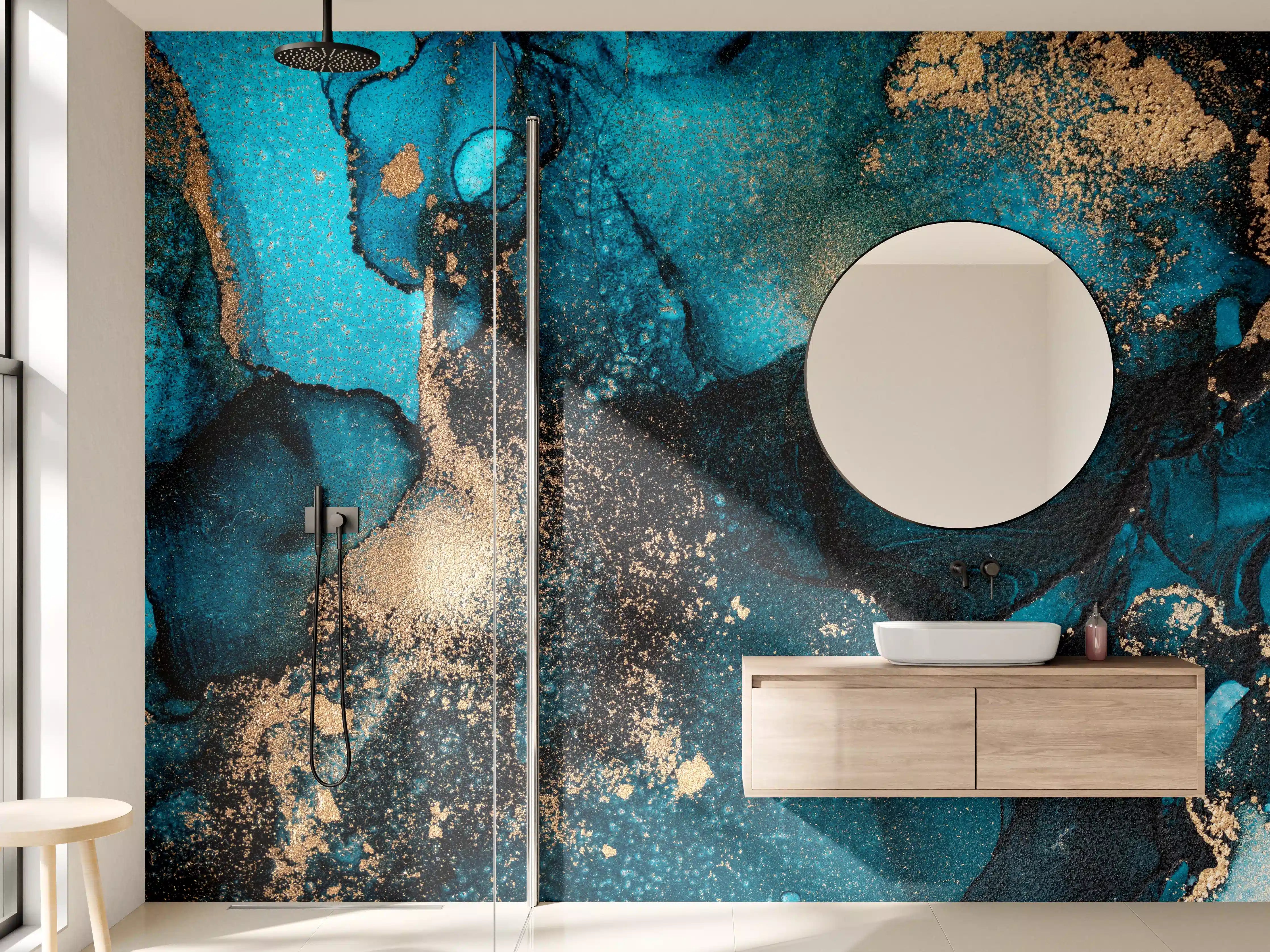 Wandverkleidung Bad - Marmor Wand Design - Flüssigmalerei