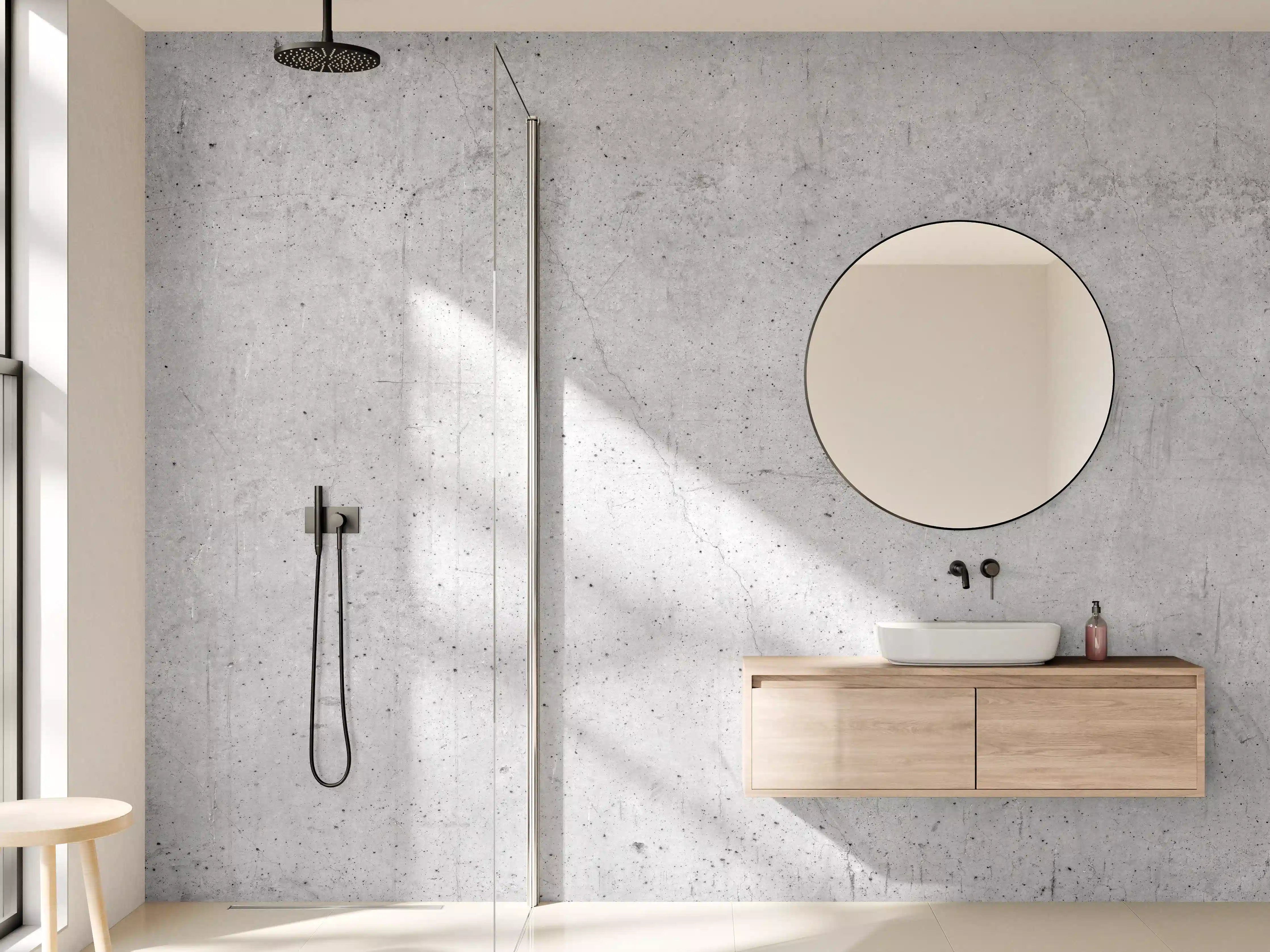 Wandverkleidung Bad - Moderne Betonwand mit feiner Textur