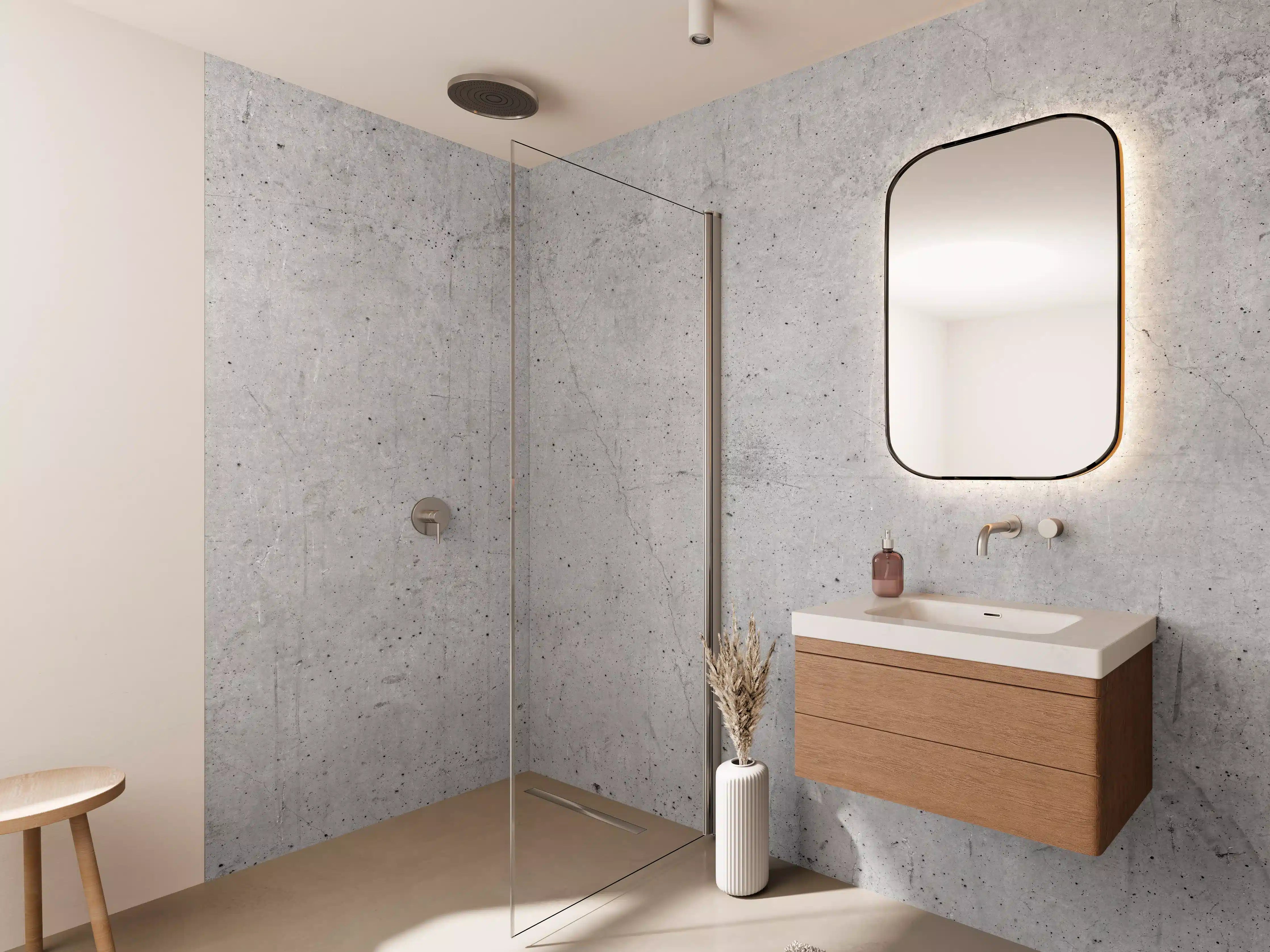 Wandverkleidung Bad - Moderne Betonwand mit feiner Textur