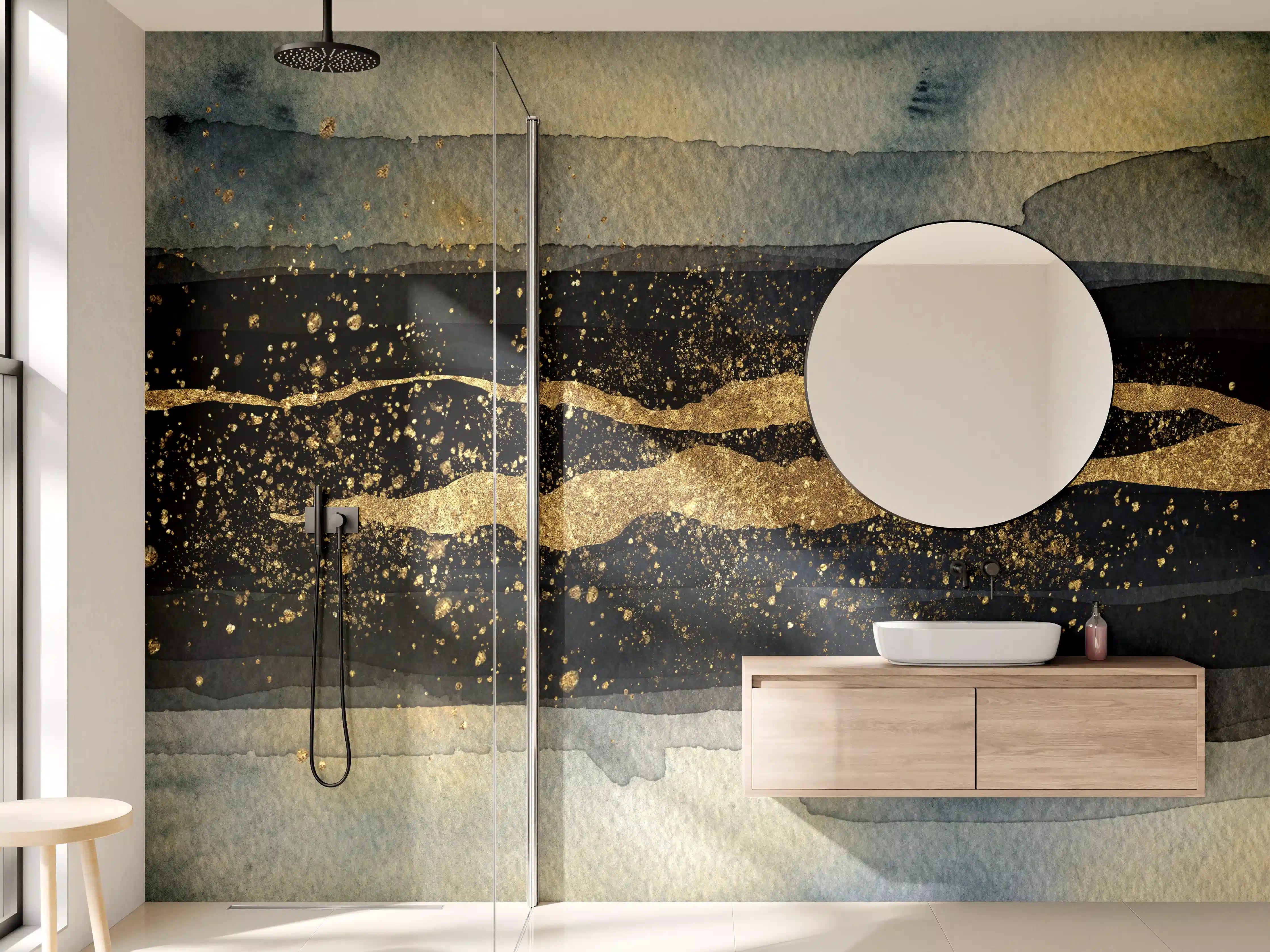 Wandverkleidung Bad - Moderne Darstellung - Aquarellmalerei