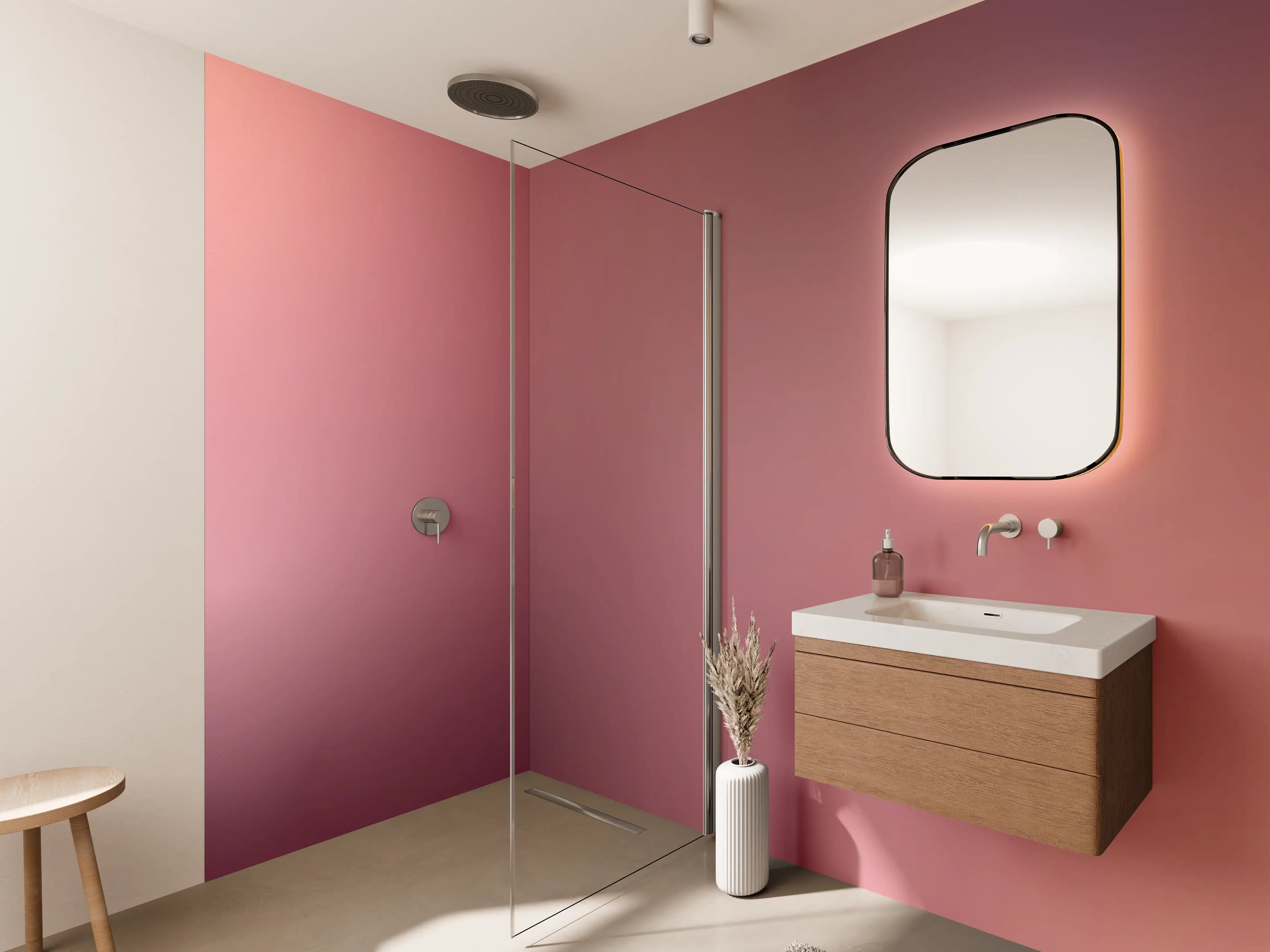 Wandverkleidung Bad - Moderne Farbe mit sanfter Textur