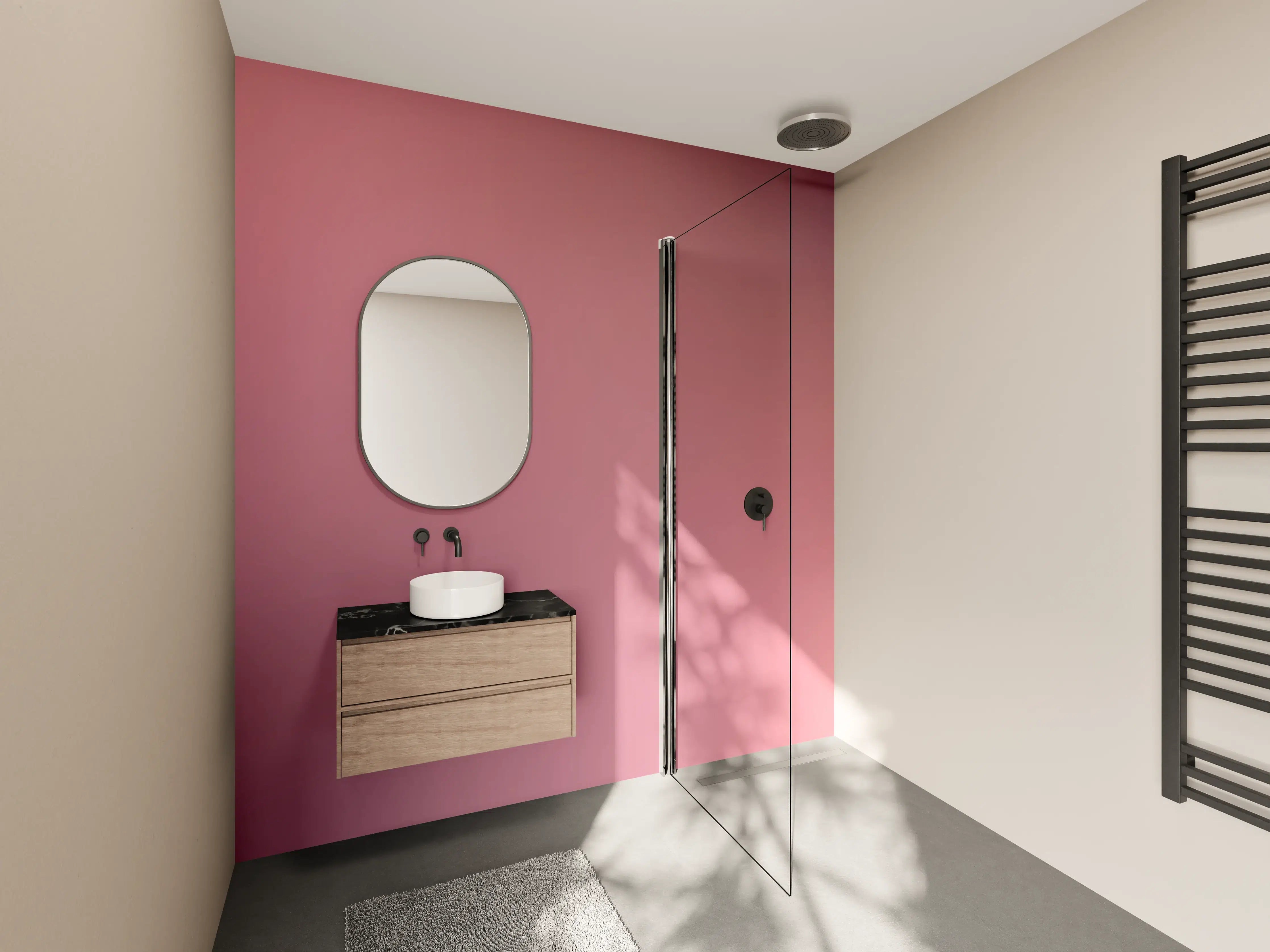 Wandverkleidung Bad - Moderne Farbe mit sanfter Textur