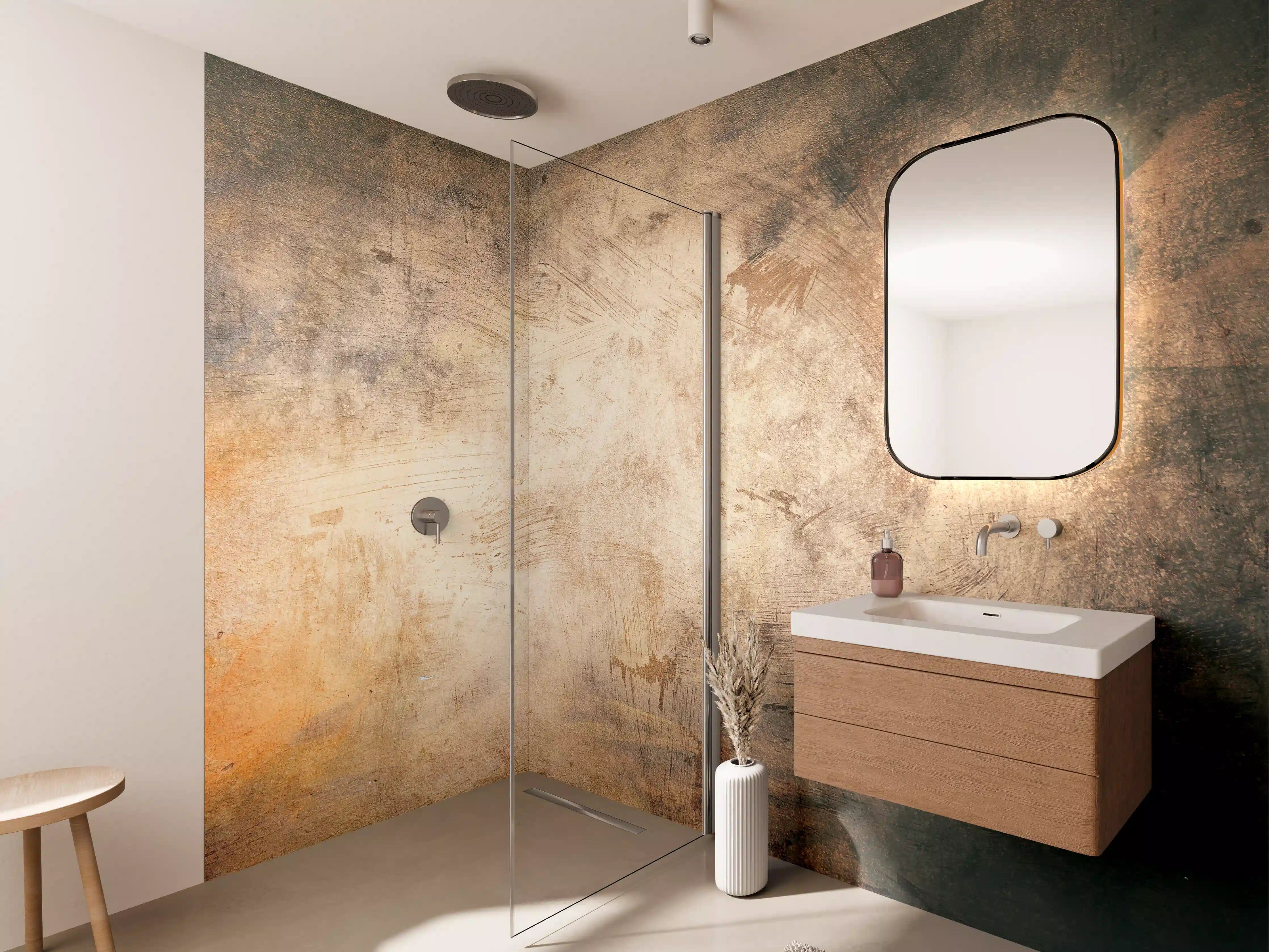 Wandverkleidung Bad - Moderne Gold- und Bronzefarbene Wandgestaltung