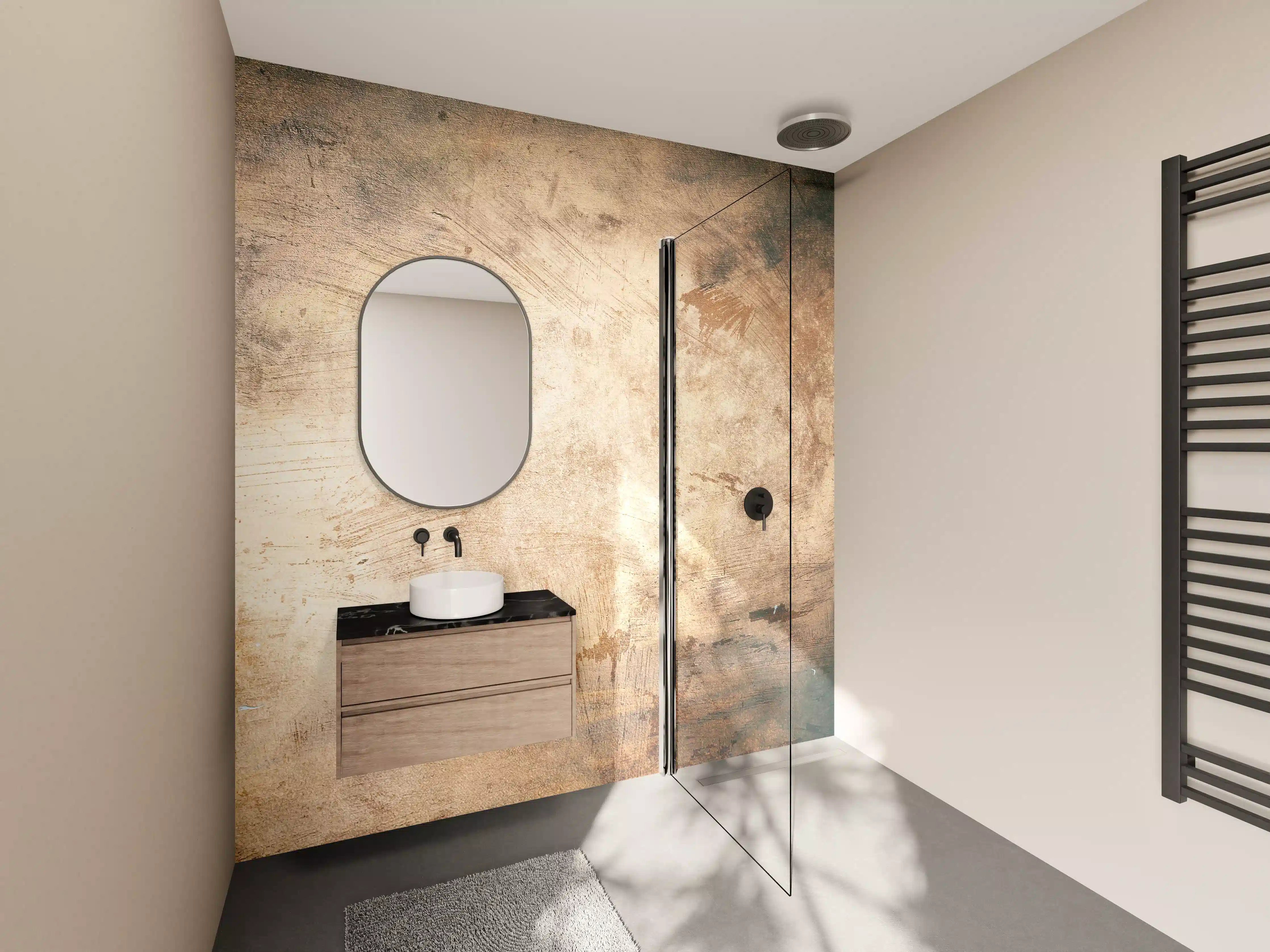 Wandverkleidung Bad - Moderne Gold- und Bronzefarbene Wandgestaltung