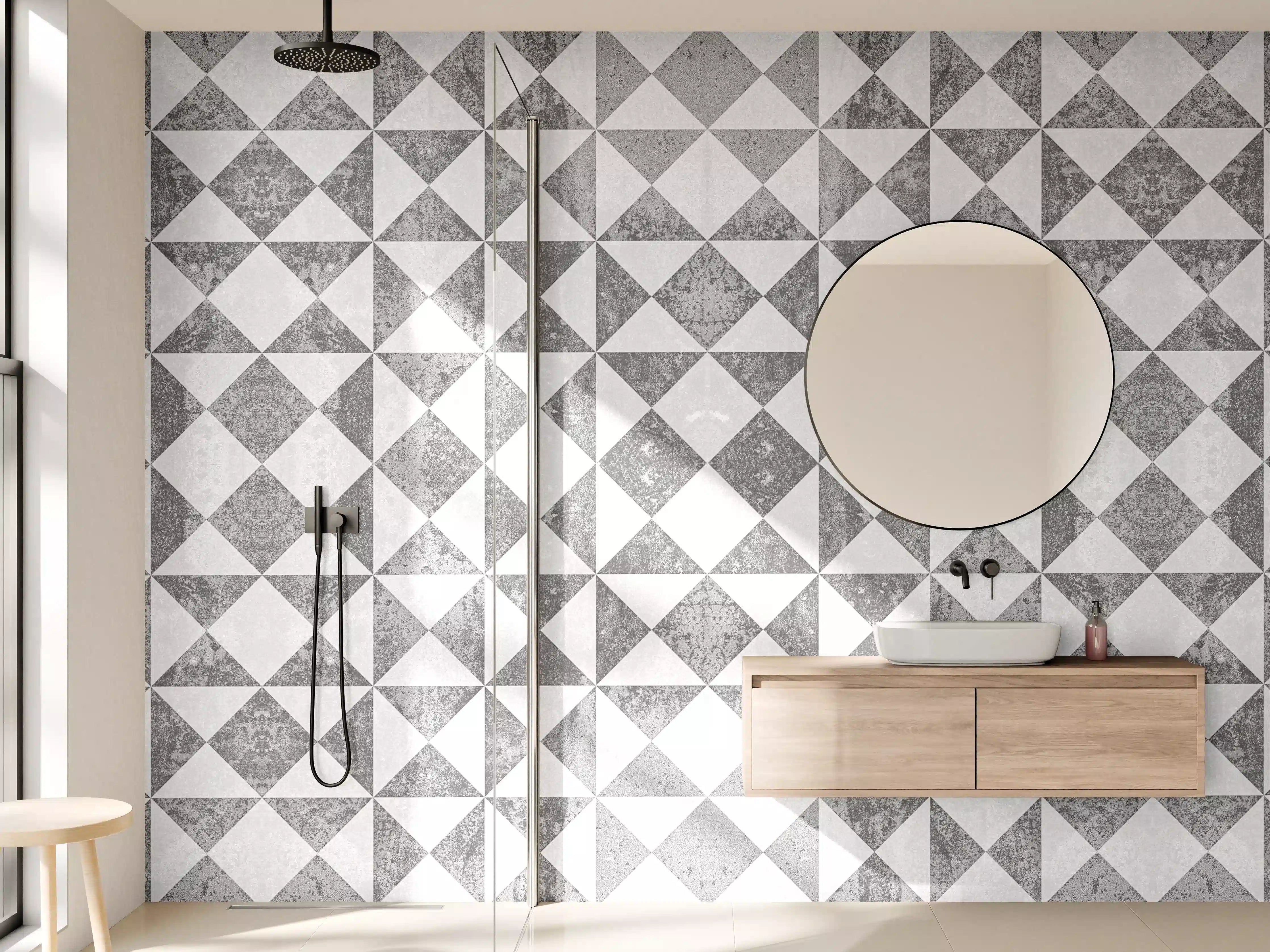 Wandverkleidung Bad - Moderne Graufarbige Musterung