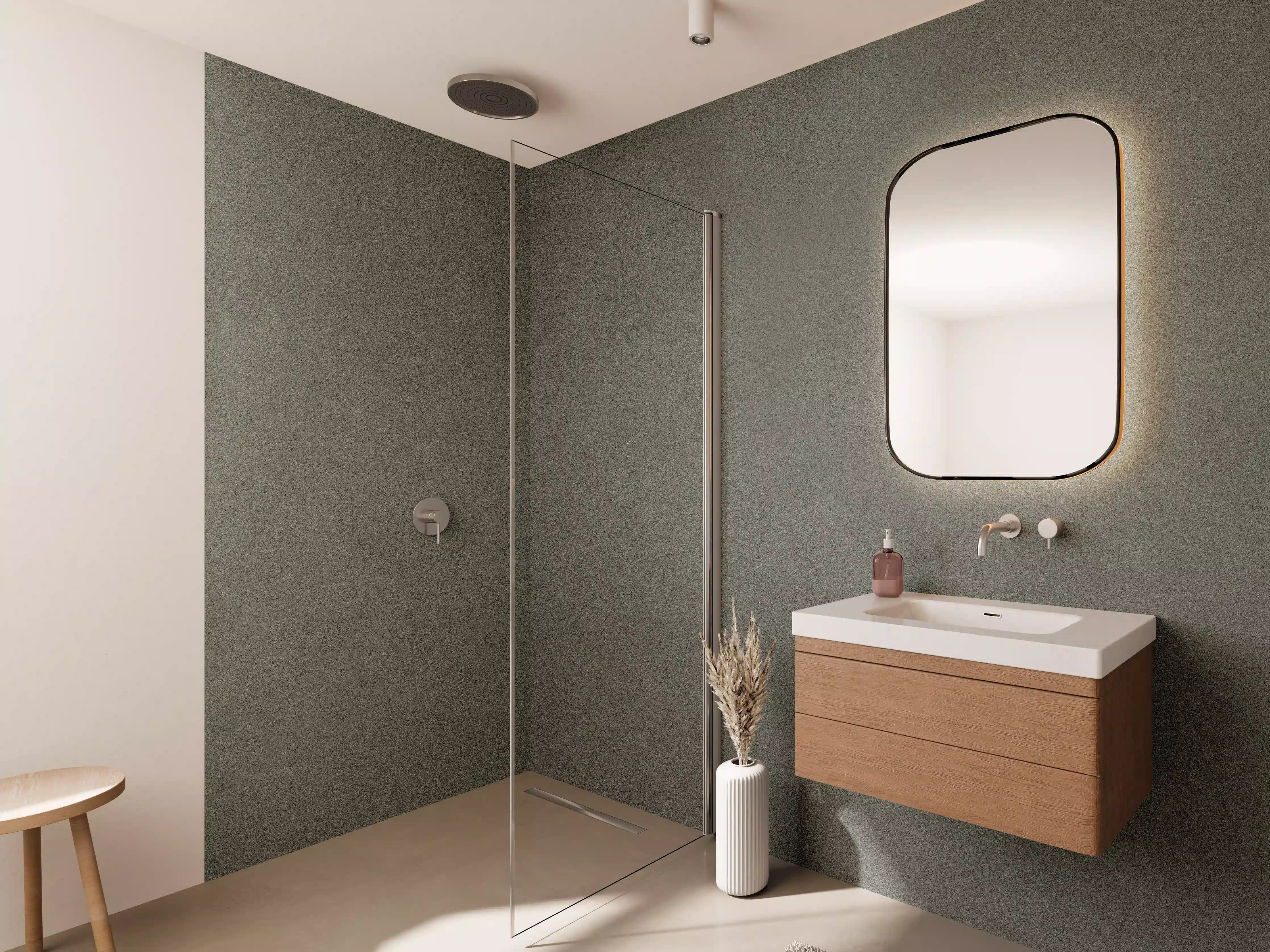 Wandverkleidung Bad - Moderne graue Beton-Textur
