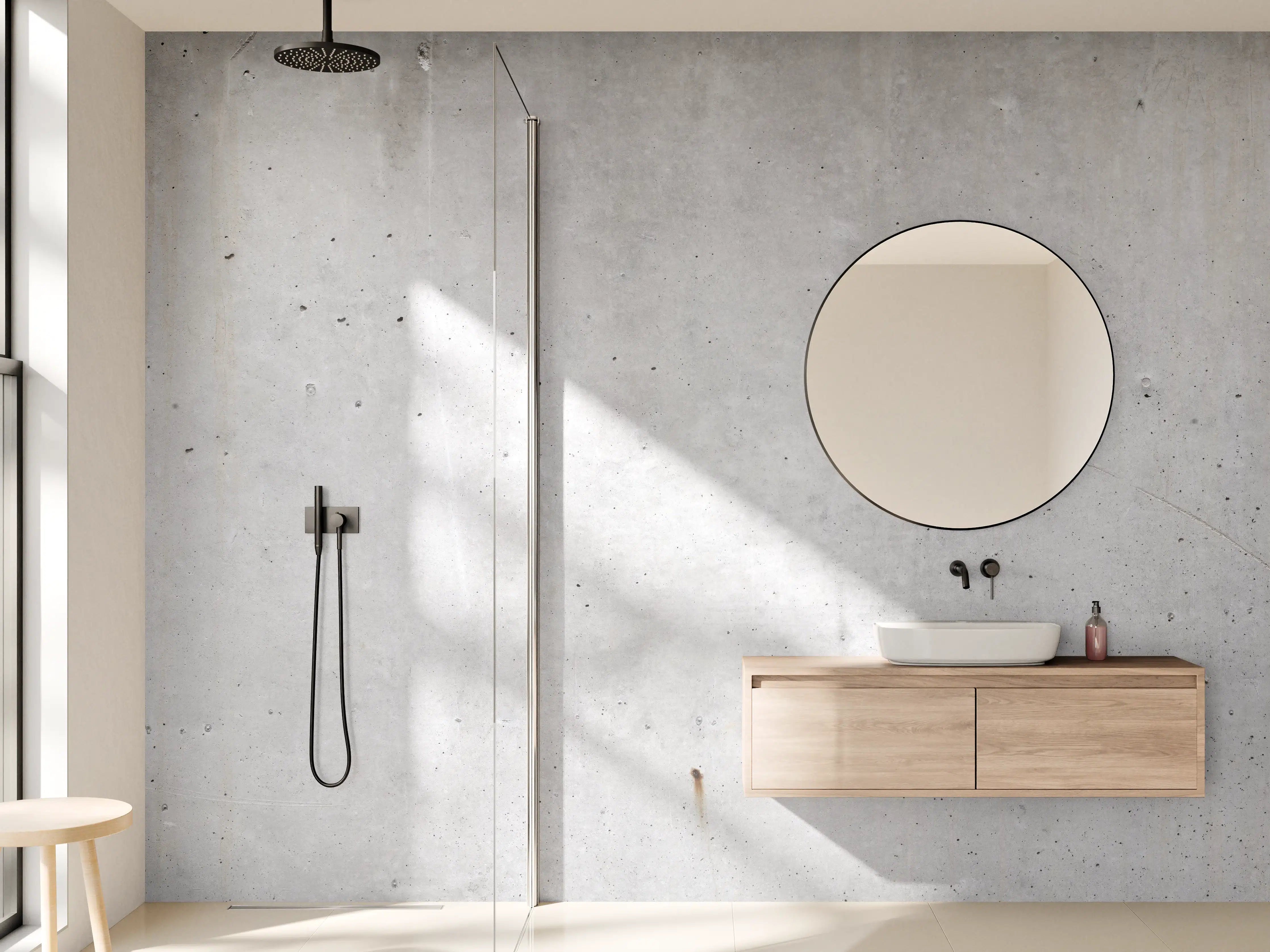 Wandverkleidung Bad - Moderner Betonwand-Textur in neutralen Tönen