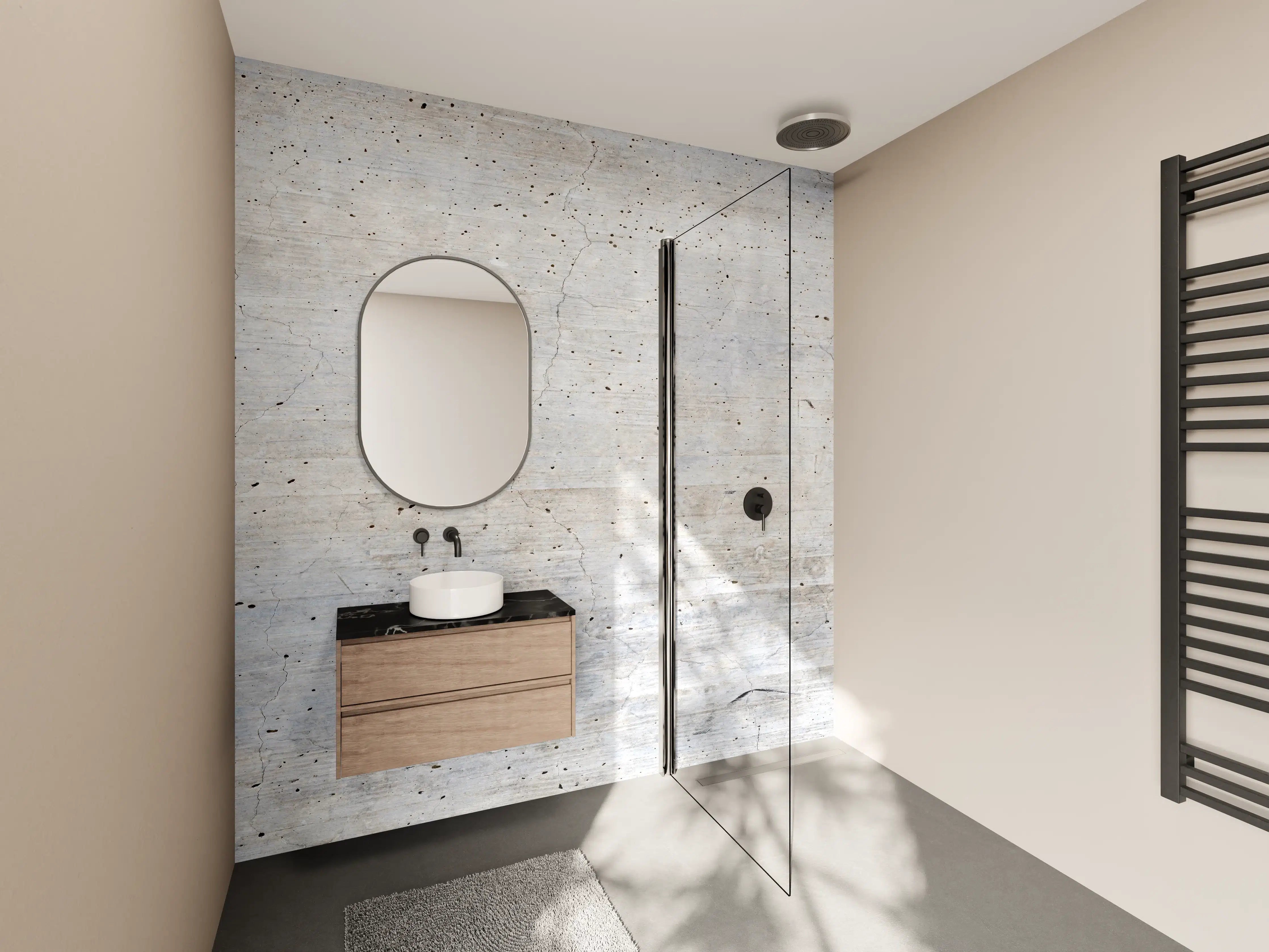 Wandverkleidung Bad - Modernes Grau-Weiß Wanddesign