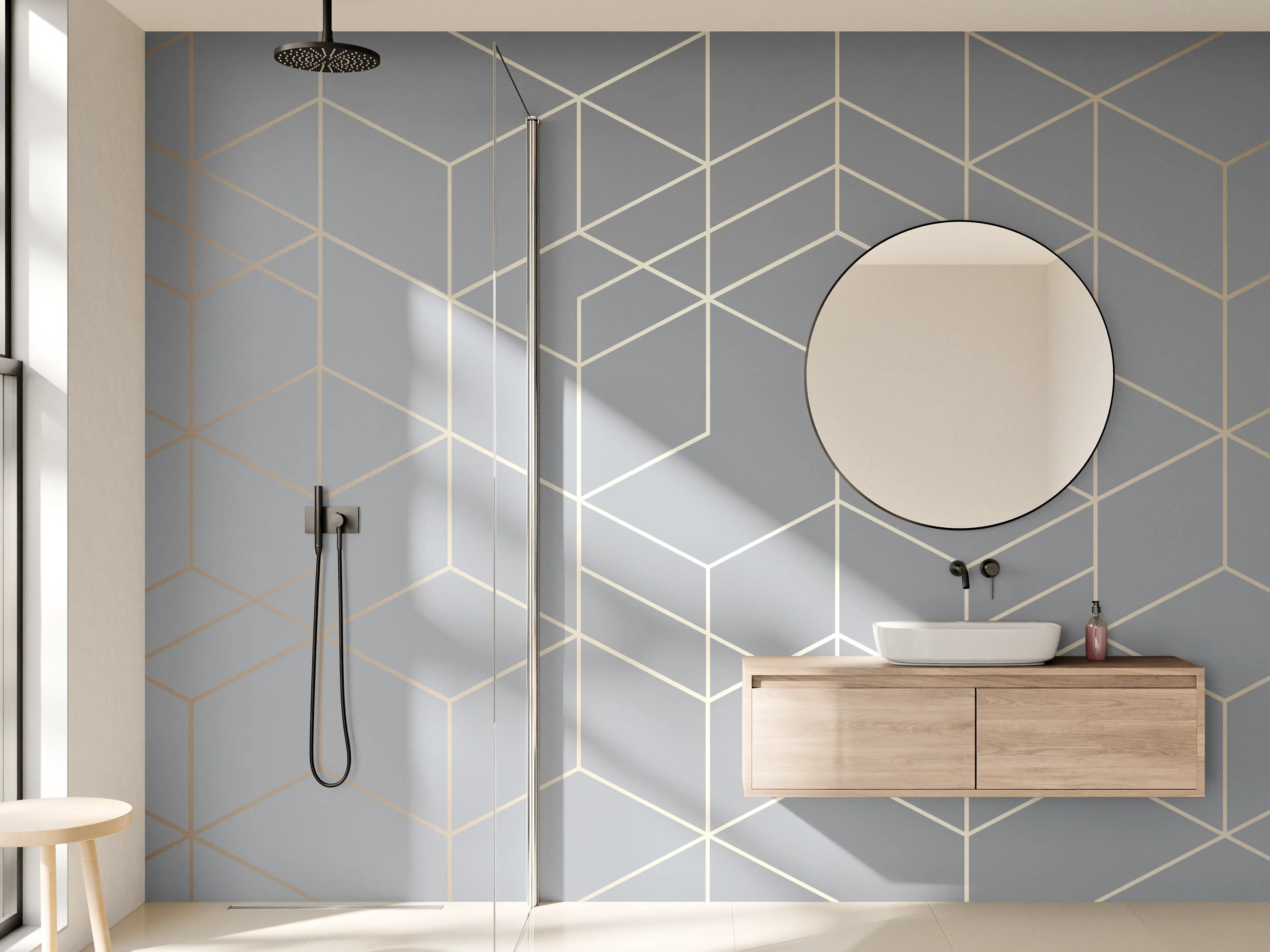 Wandverkleidung Bad - Modernes Weiß-Grau-Design