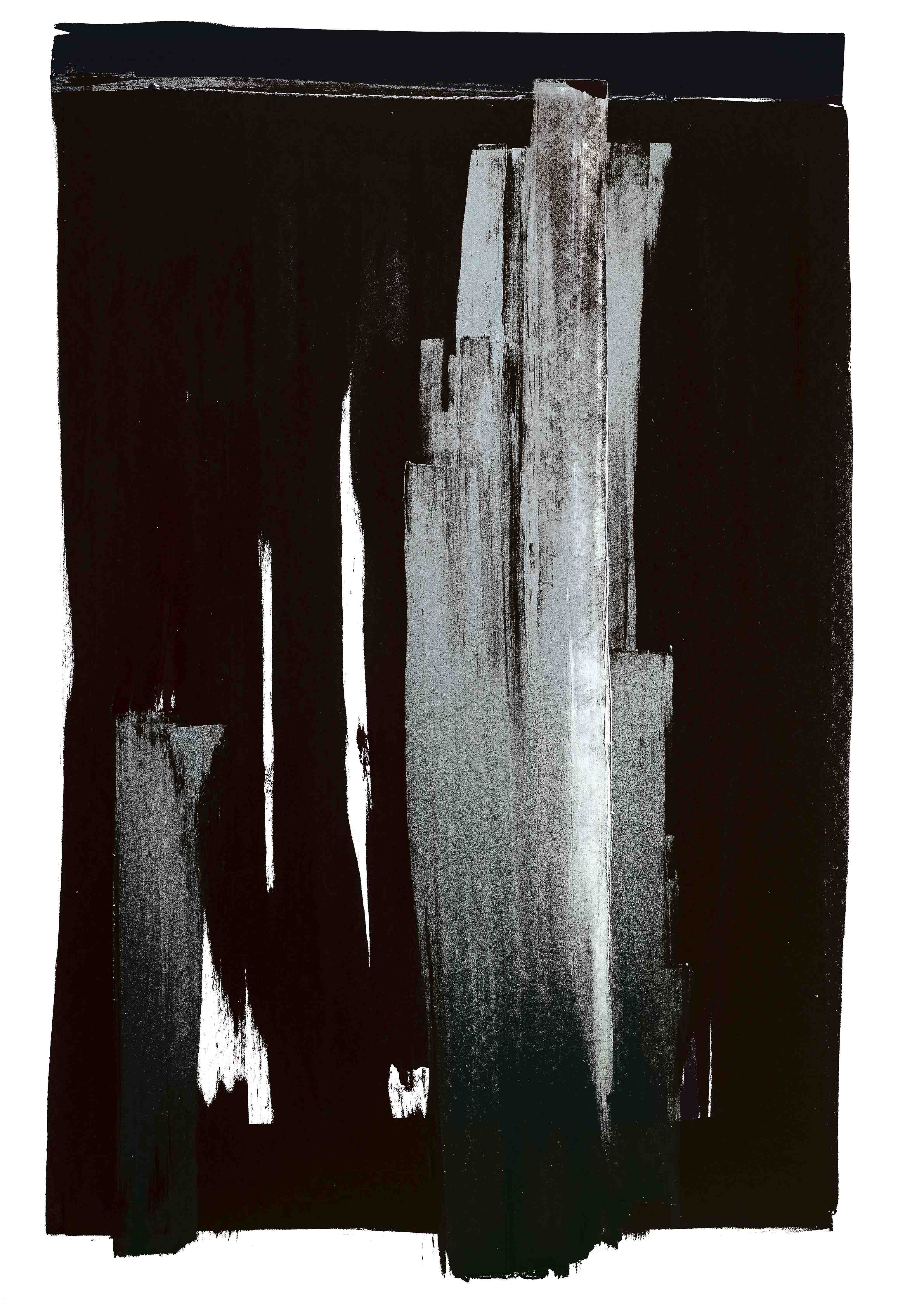 Wandverkleidung Bad-Monochrome Abstraktion Grau Schwarz
