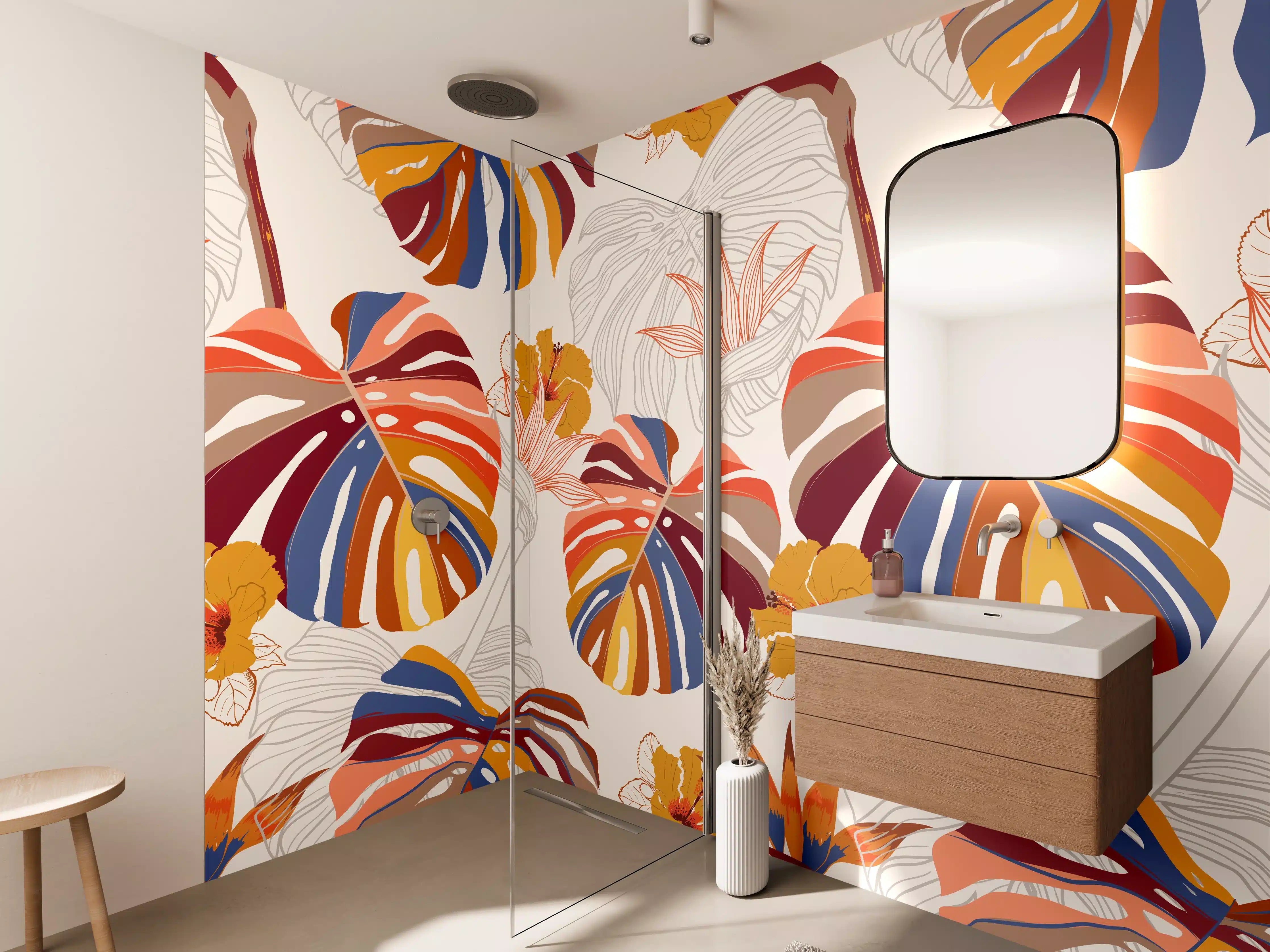 Wandverkleidung Bad - Monstera Sunkiss Tropic