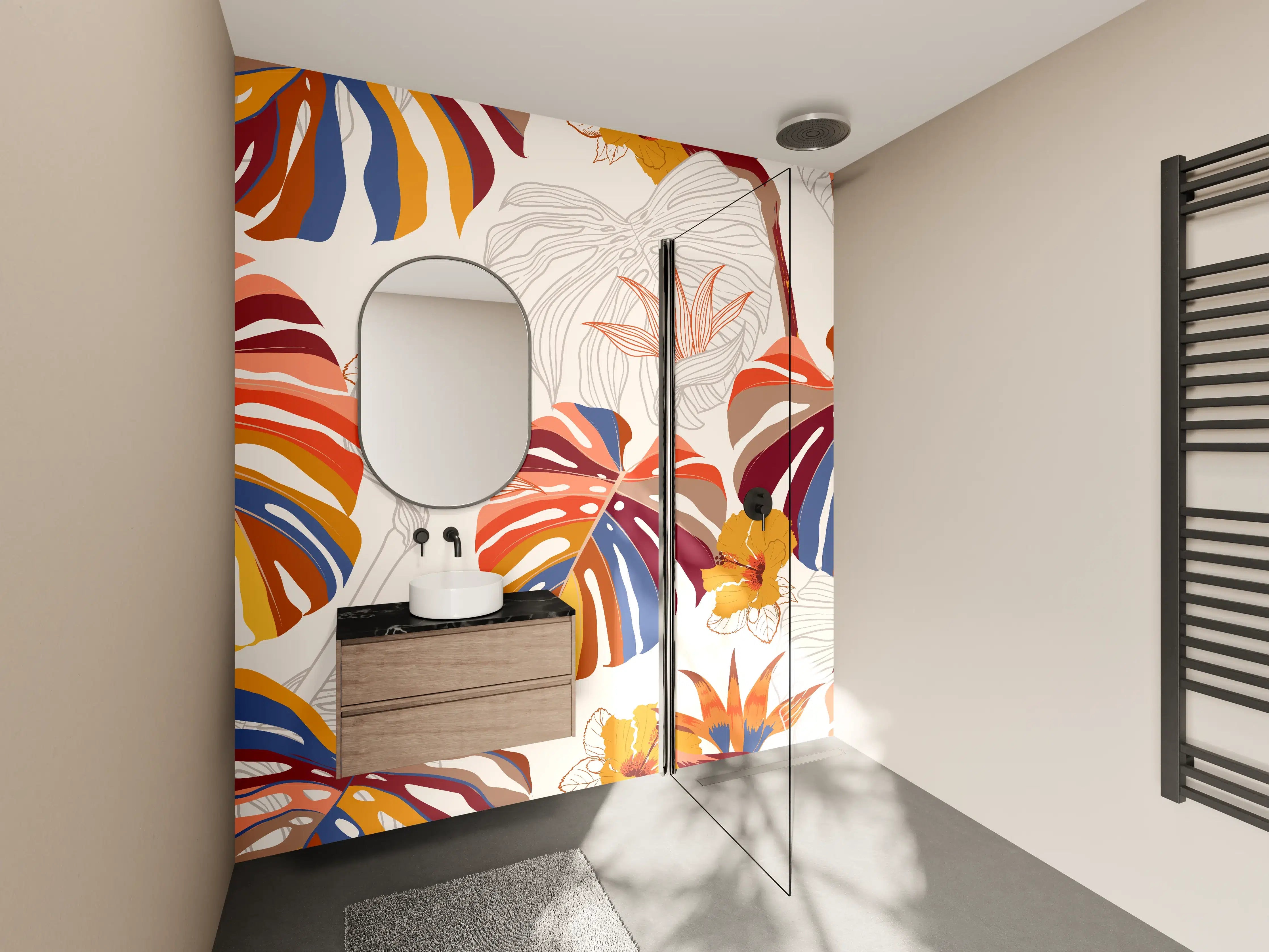 Wandverkleidung Bad - Monstera Sunkiss Tropic