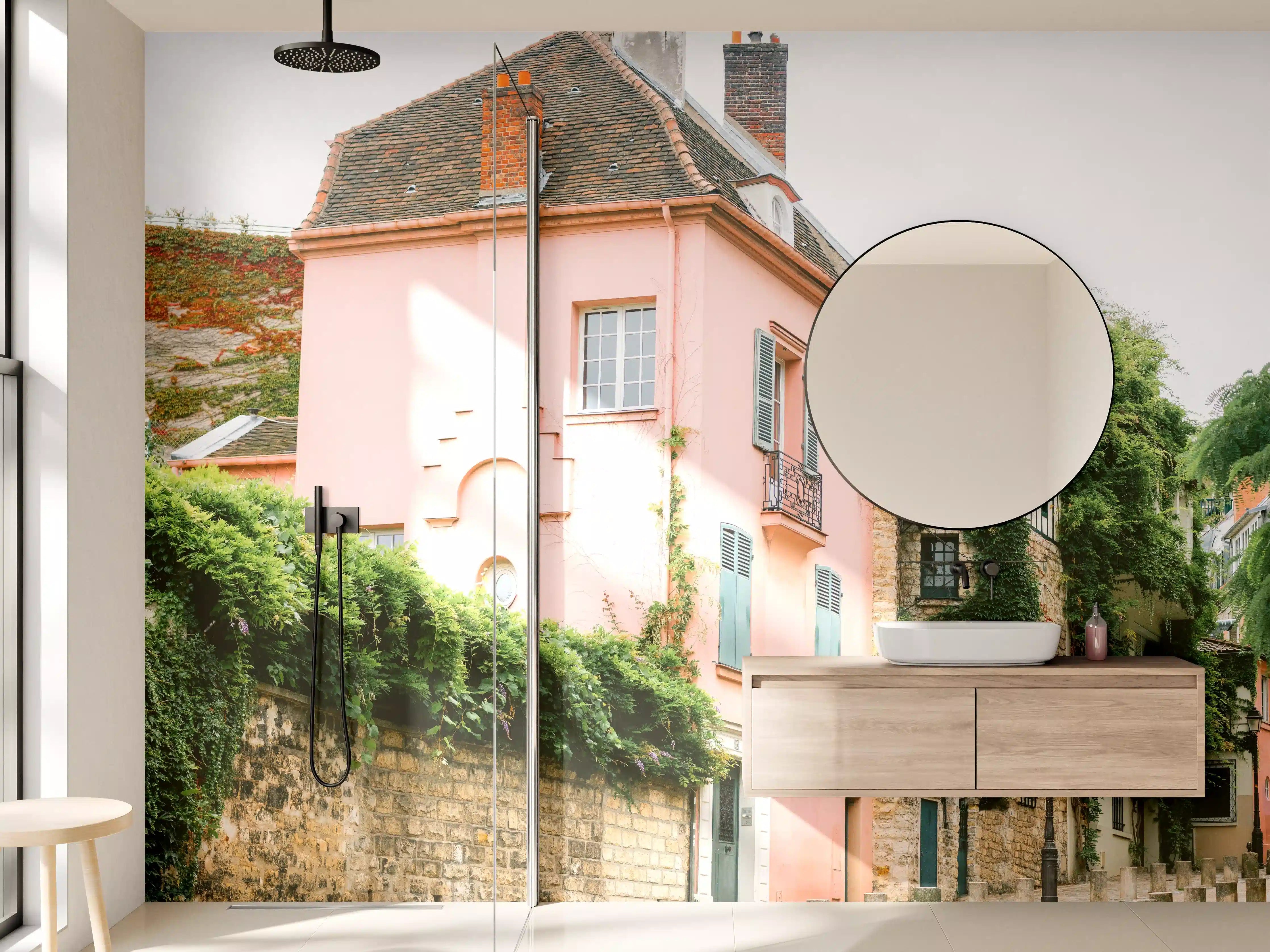 Wandverkleidung Bad - Montmartre Rosa Haus Fotografie