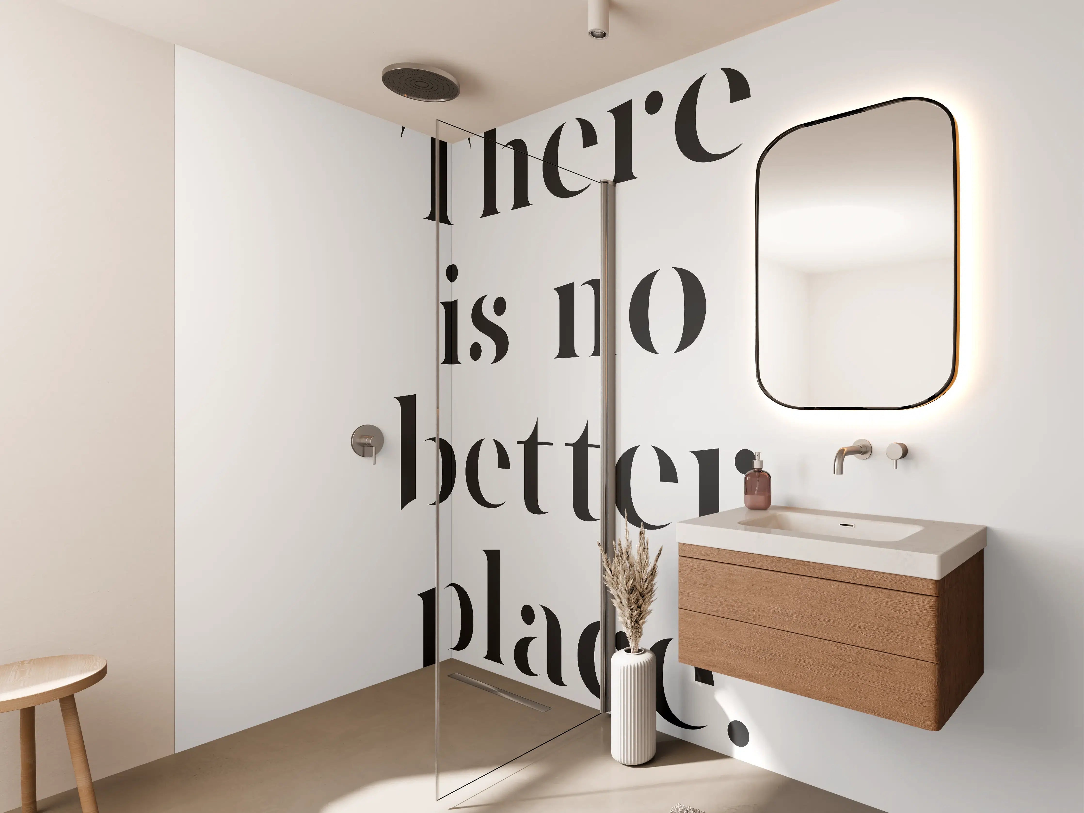 Wandverkleidung Bad - Motivationsposter 'No Better Place'