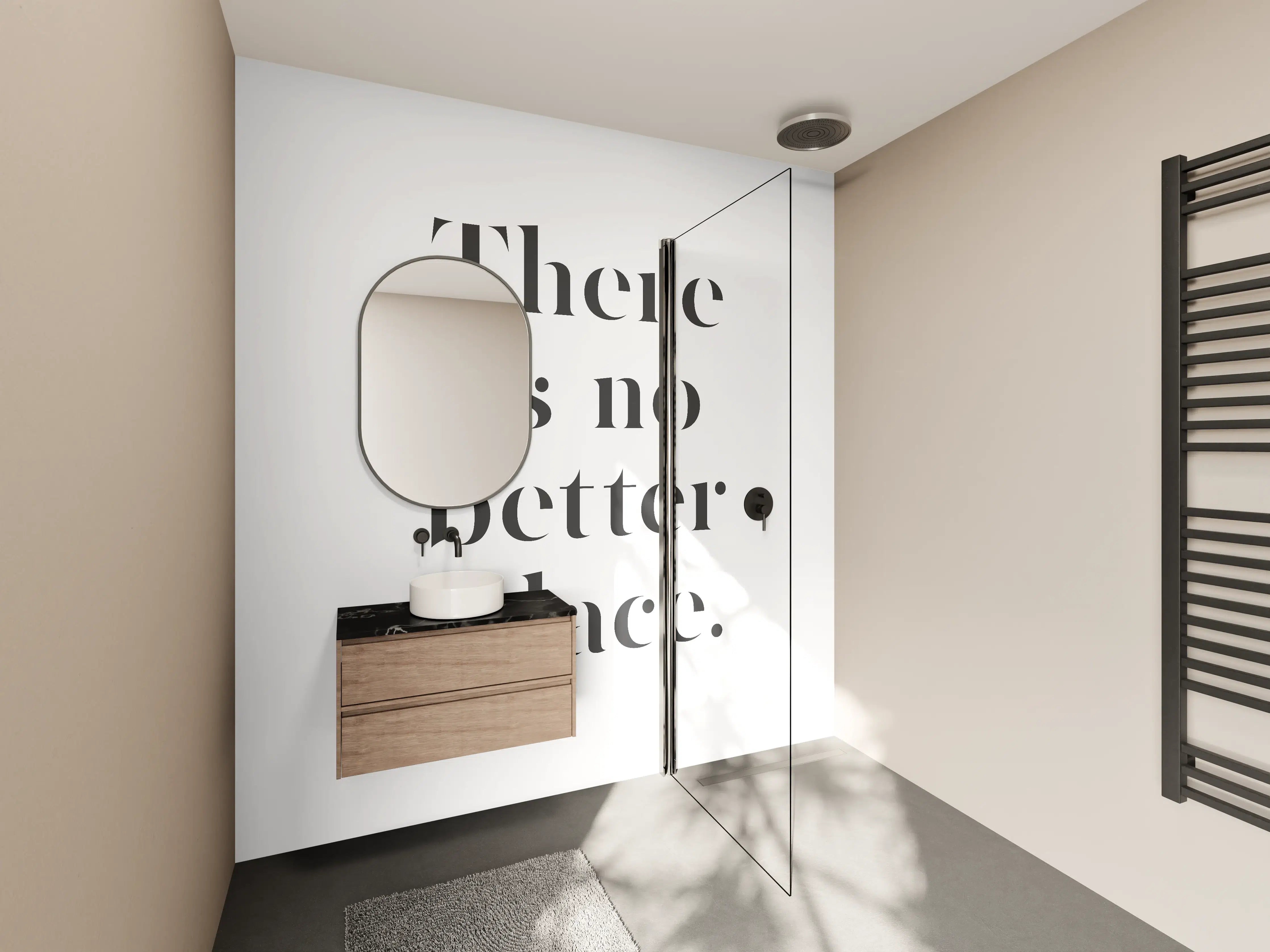 Wandverkleidung Bad - Motivationsposter 'No Better Place'