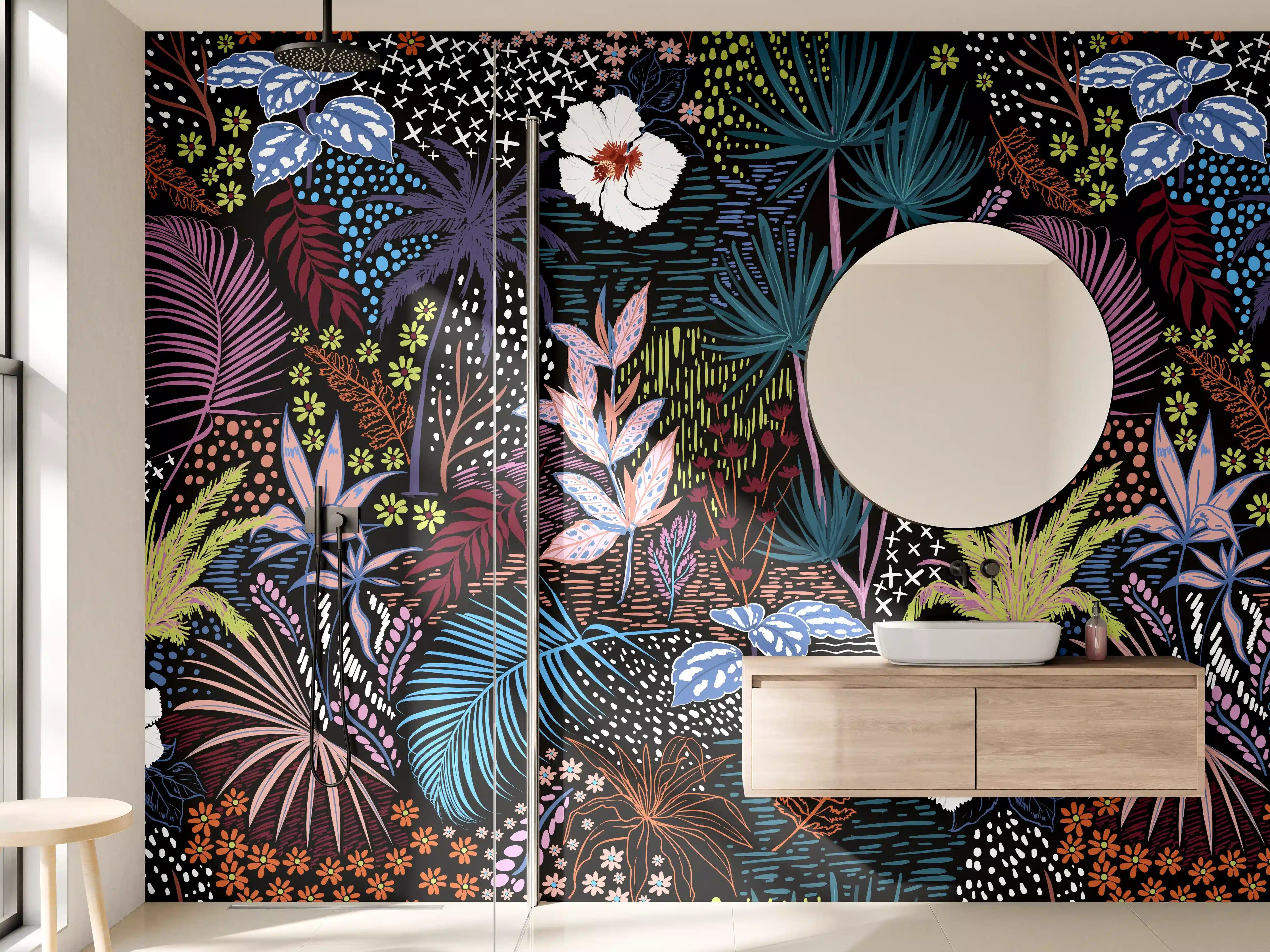 Wandverkleidung Bad - Mystic Tropic Pflanzenmuster