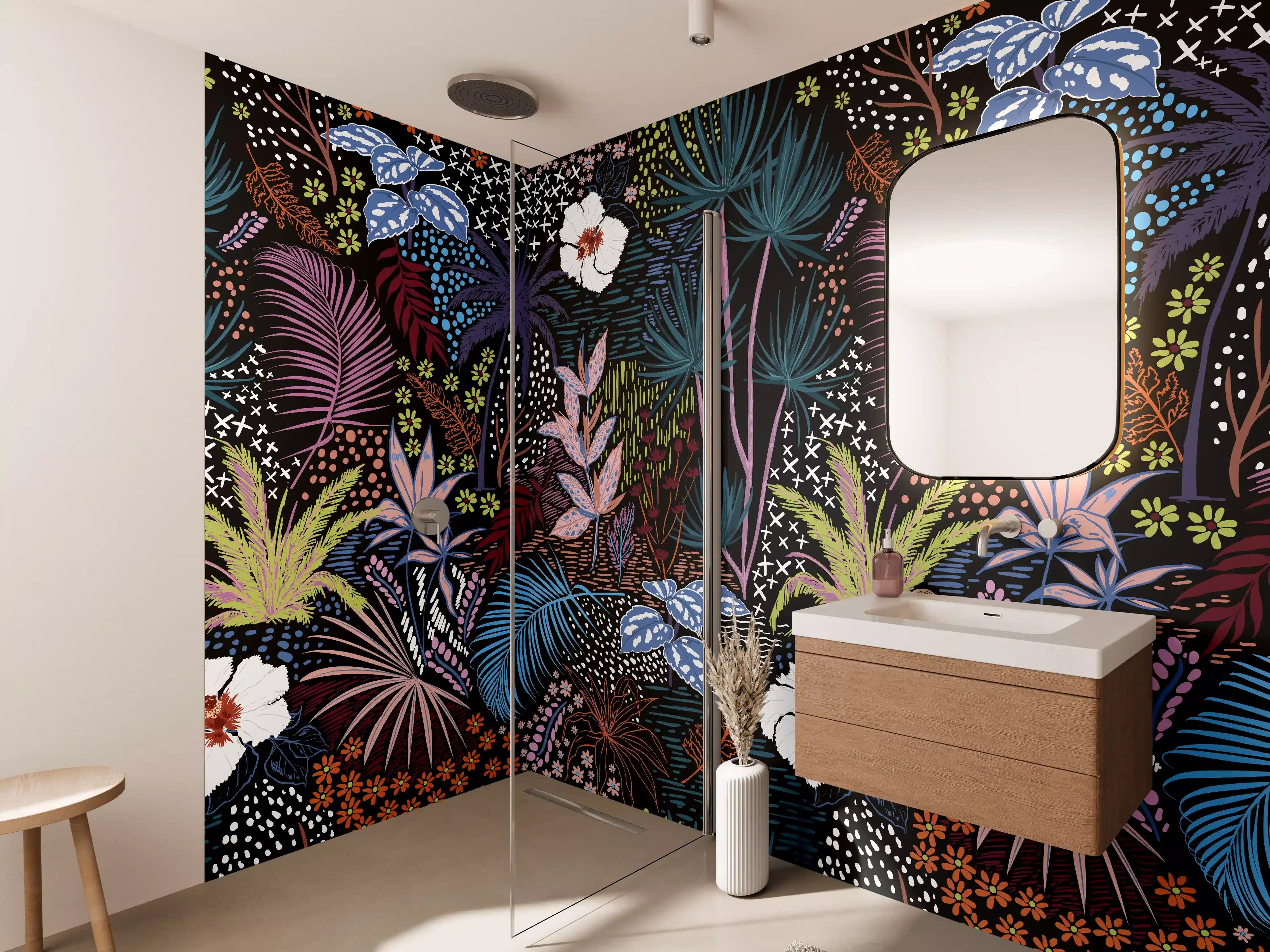 Wandverkleidung Bad - Mystic Tropic Pflanzenmuster