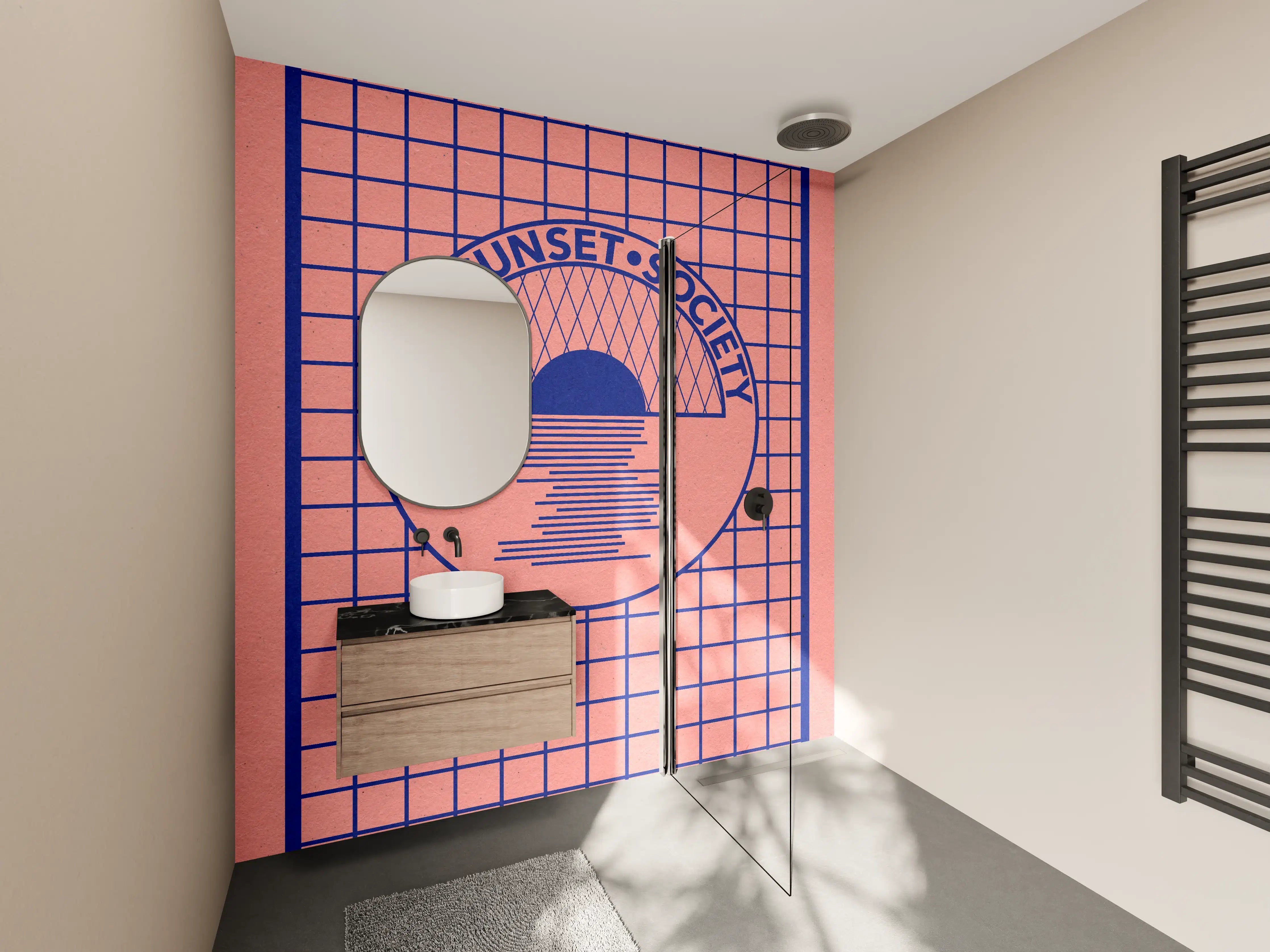 Wandverkleidung Bad - NYC Sunset Society Abstrakt