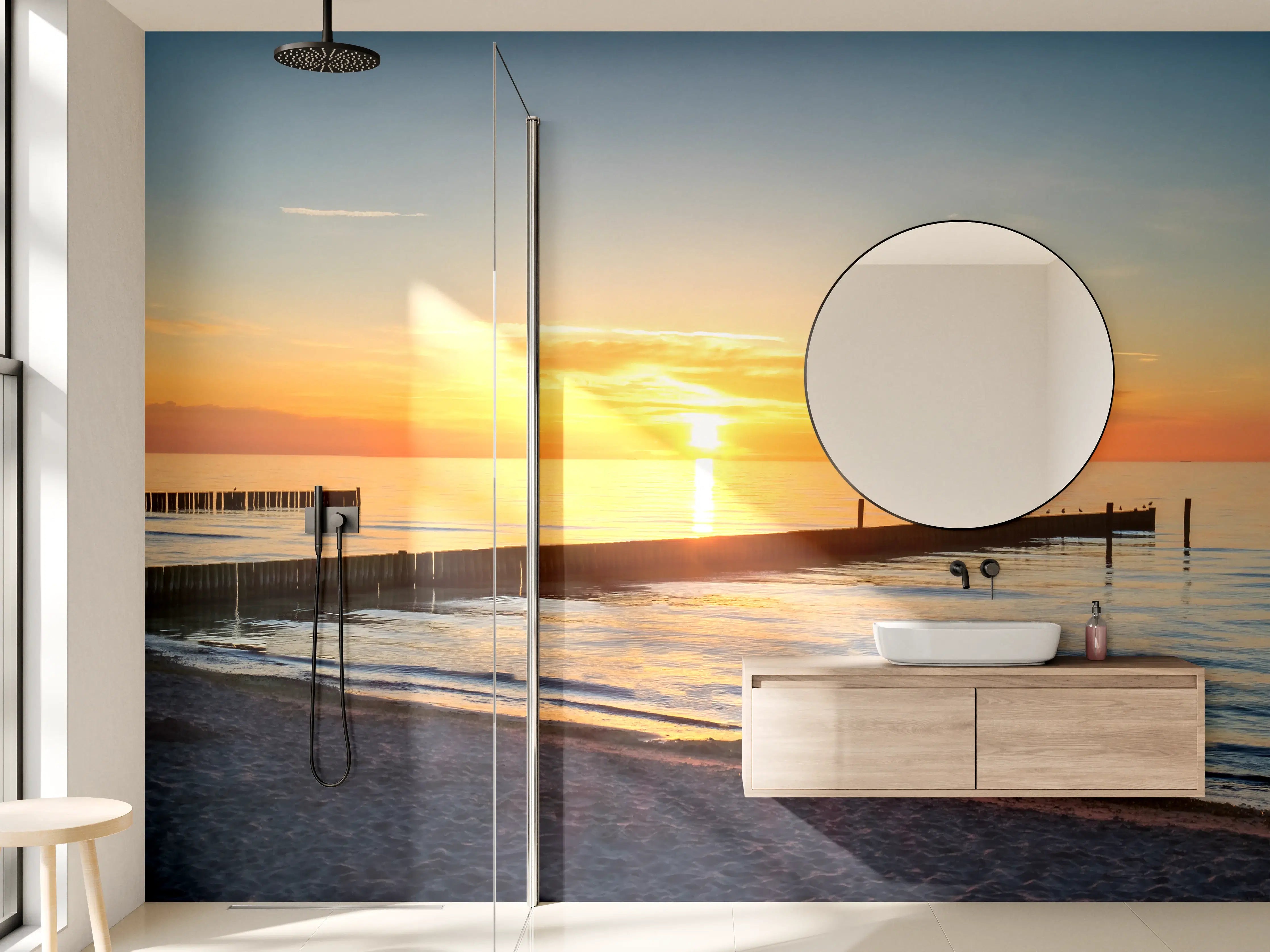 Wandverkleidung Bad - Nachtgrau am Horizont