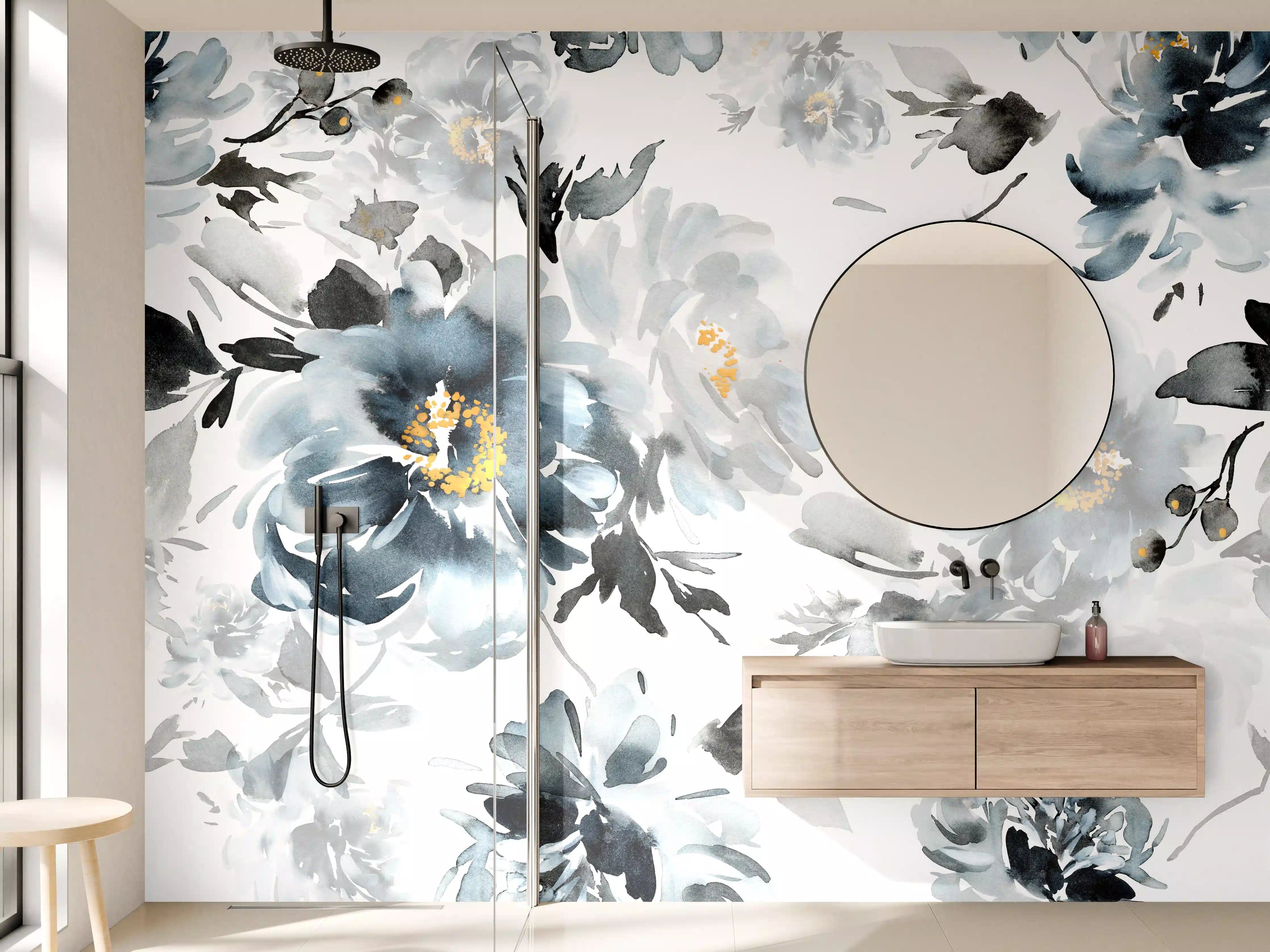 Wandverkleidung Bad - Nahtlose Sommer Muster mit Aquarell Blumen