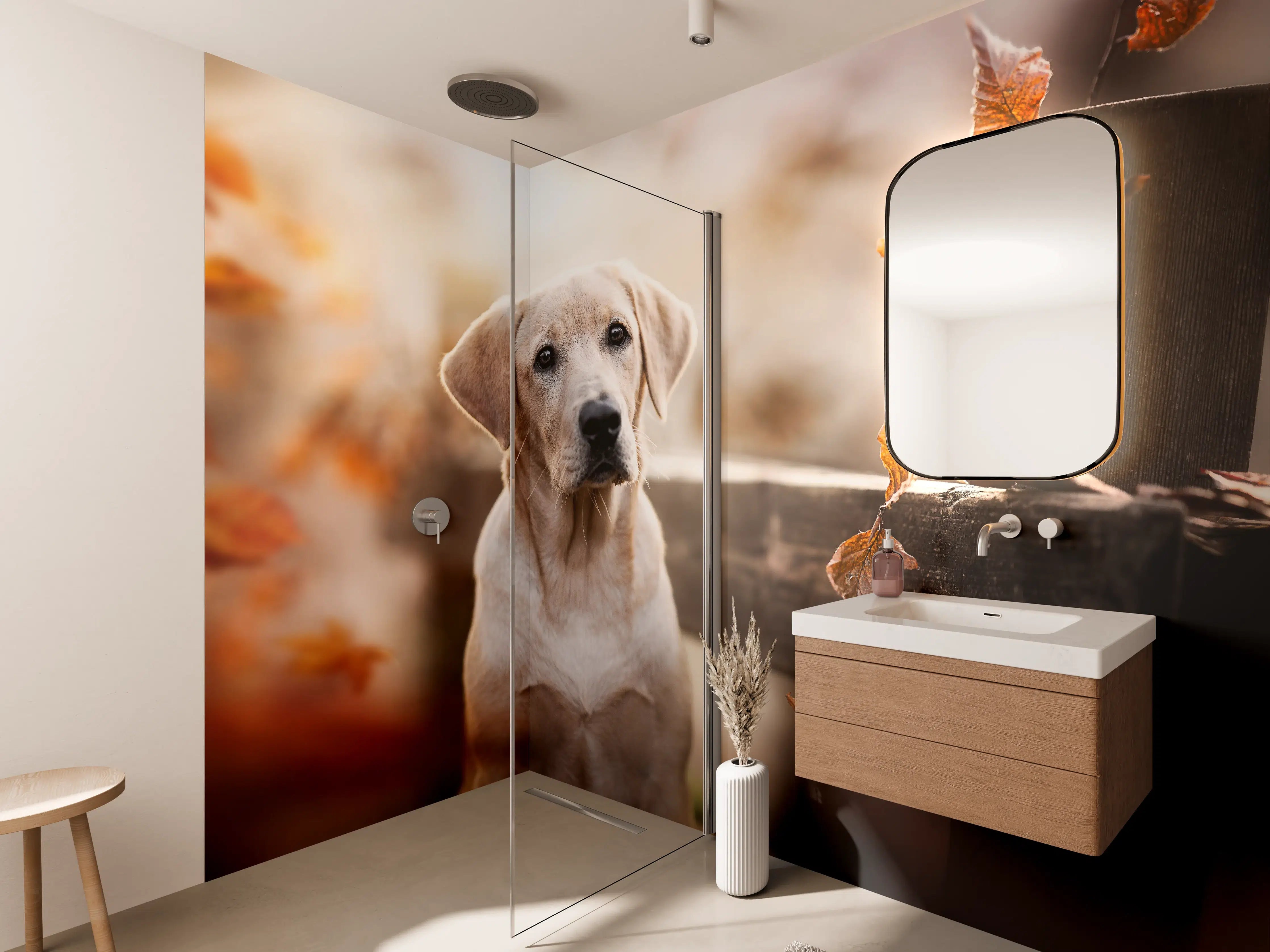 Wandverkleidung Bad - Niedlicher Labrador Welpe