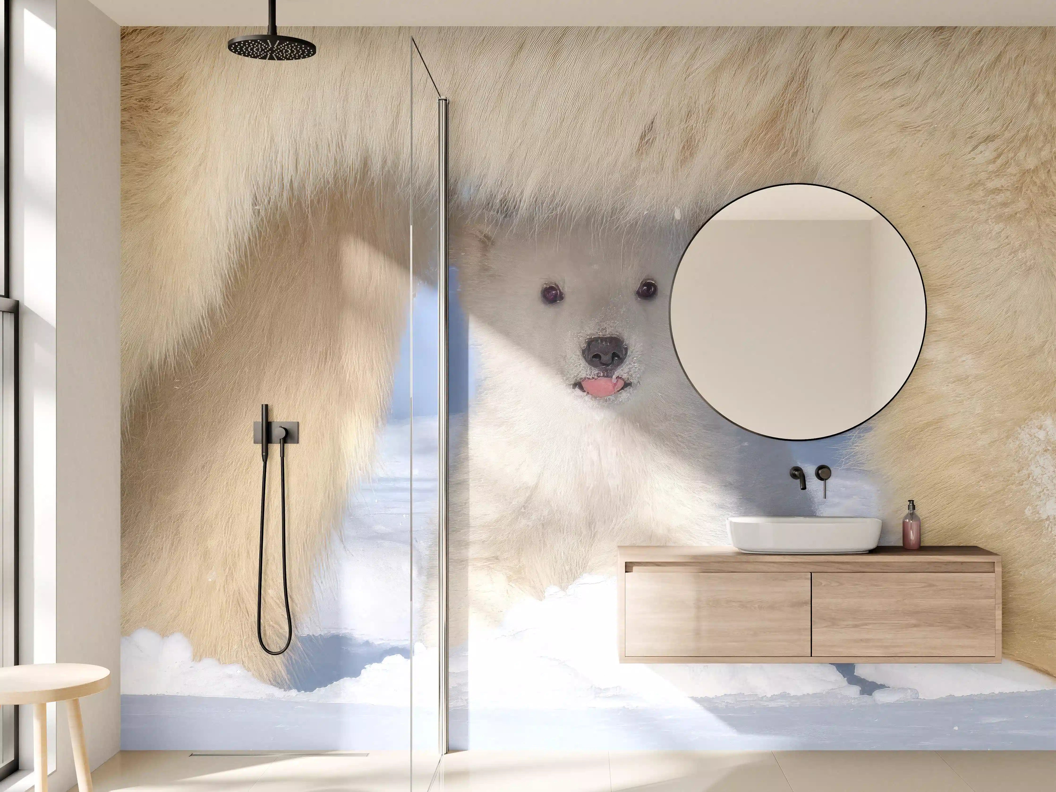 Wandverkleidung Bad - Niedliches Jungtier - Eisbär