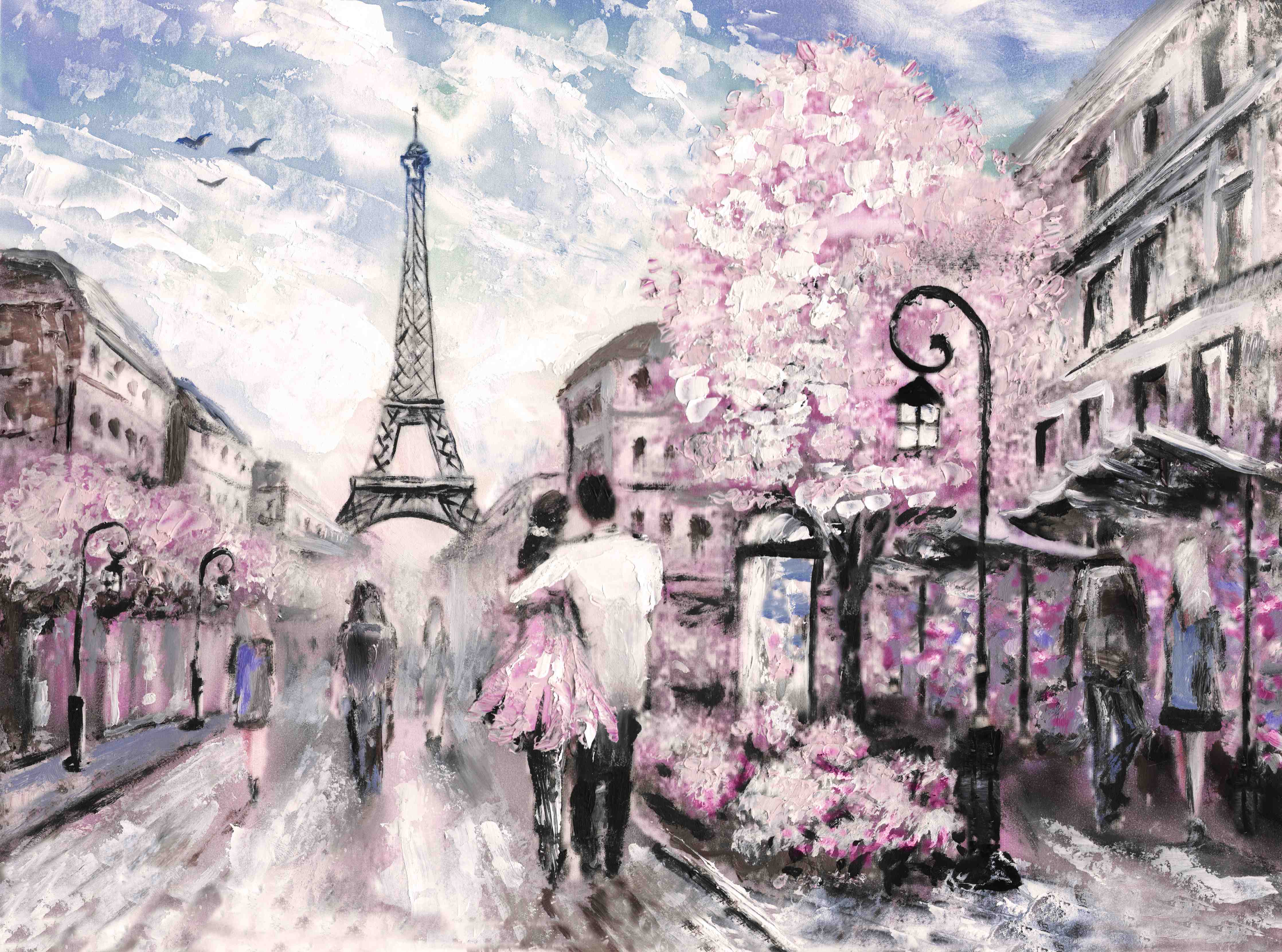 Wandverkleidung Bad-Ölgemälde vom romantisierten Paris